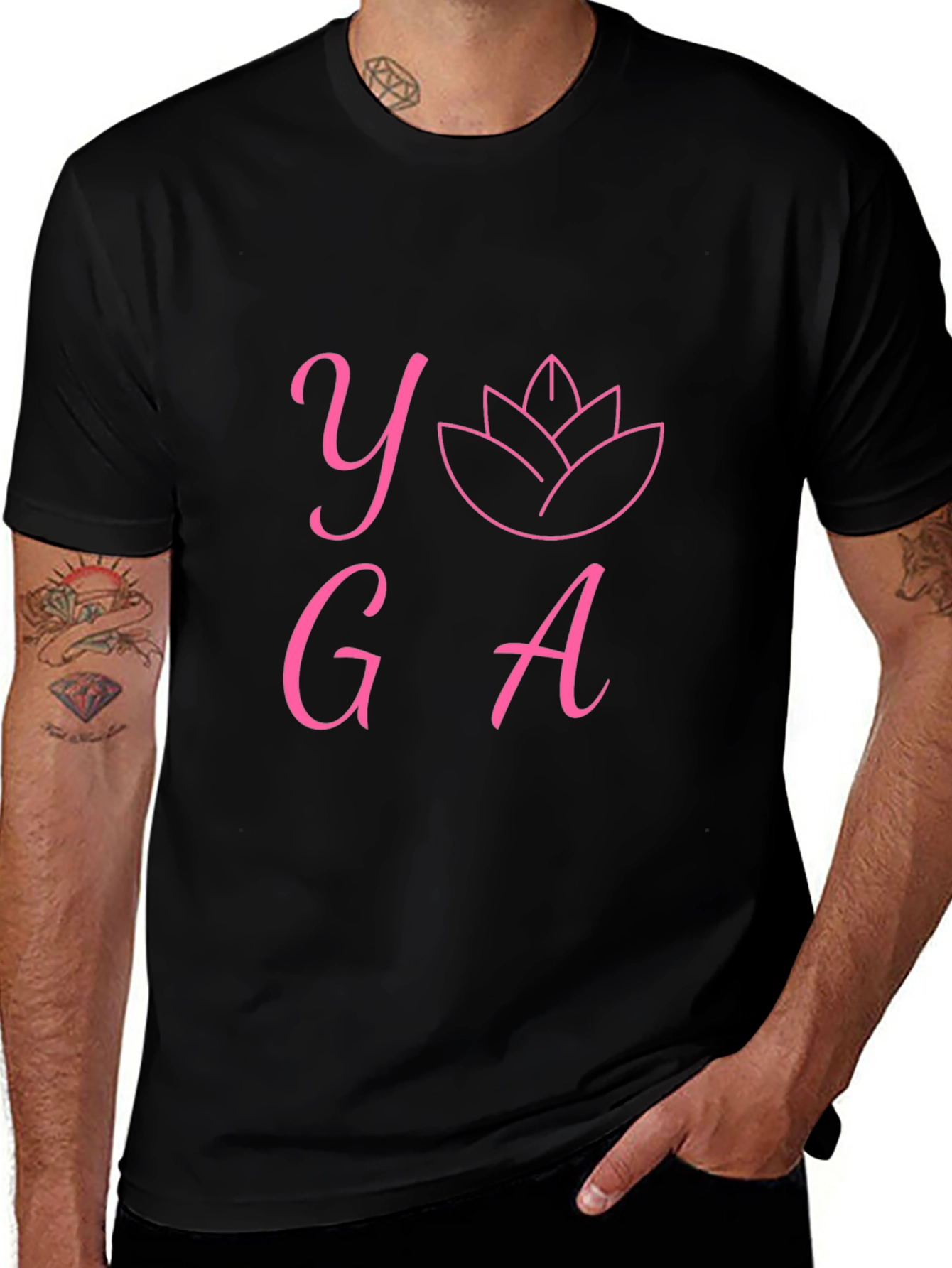 Yoga Graphic Print T-Shirt - Black