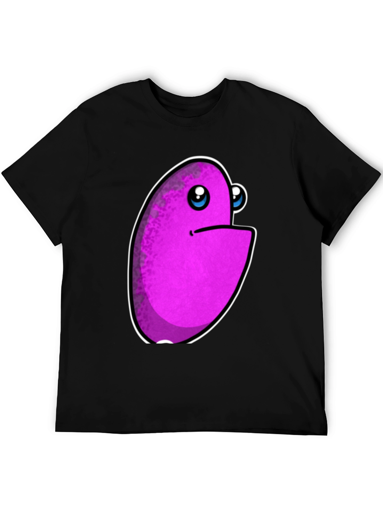 Purple Monster Graphic Print Mens Black T-Shirt