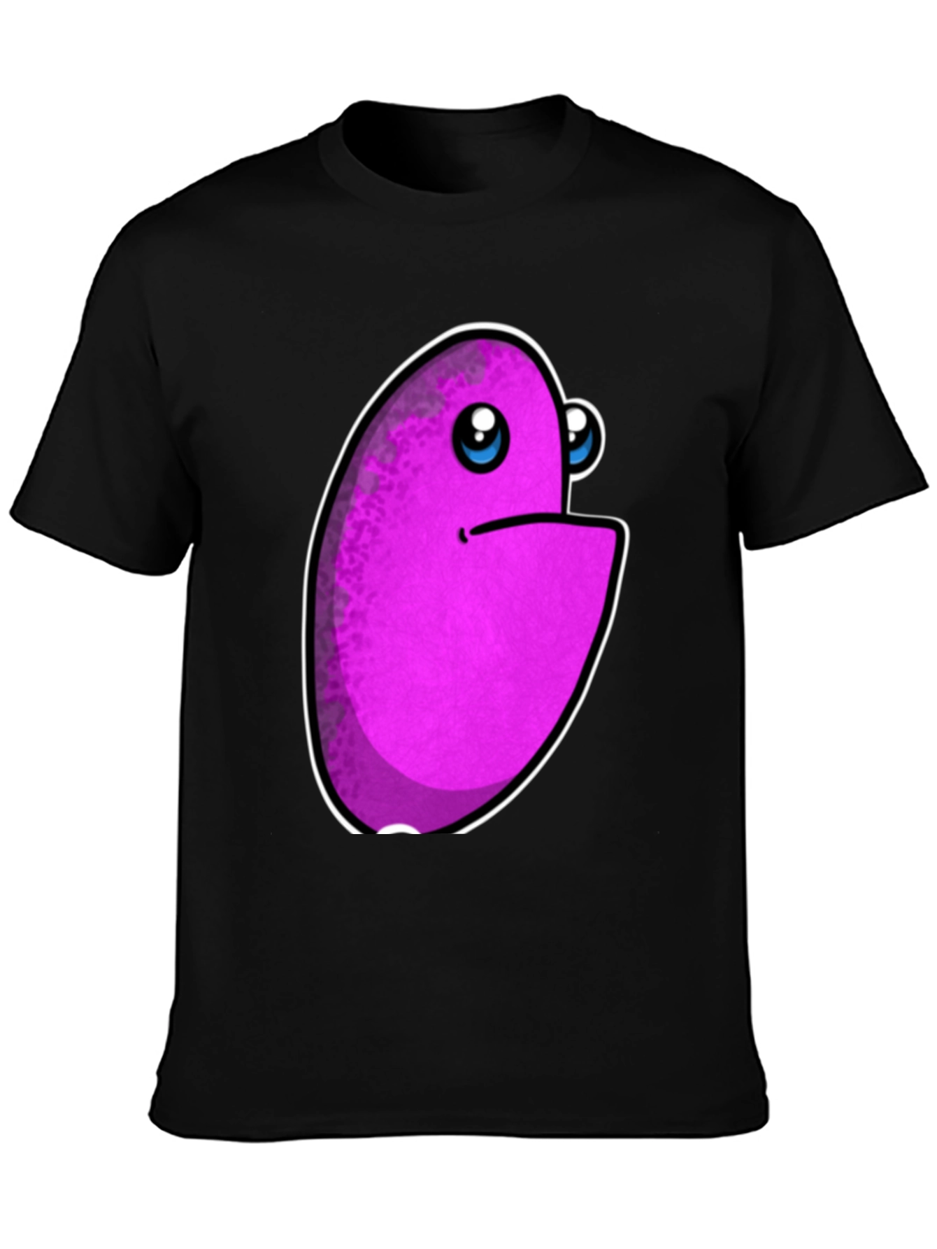 Purple Monster Graphic Print Mens Black T-Shirt
