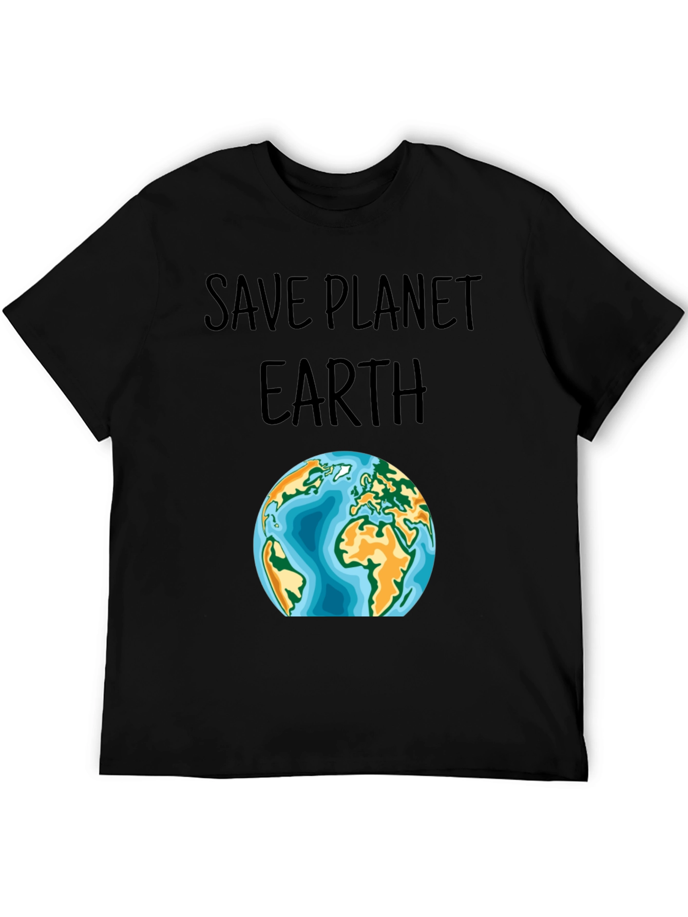 Save Planet Earth Graphic T-Shirt - Black