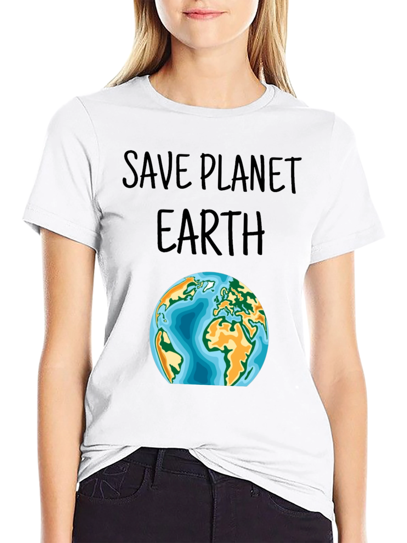 Save Planet Earth Graphic T-Shirt - Black