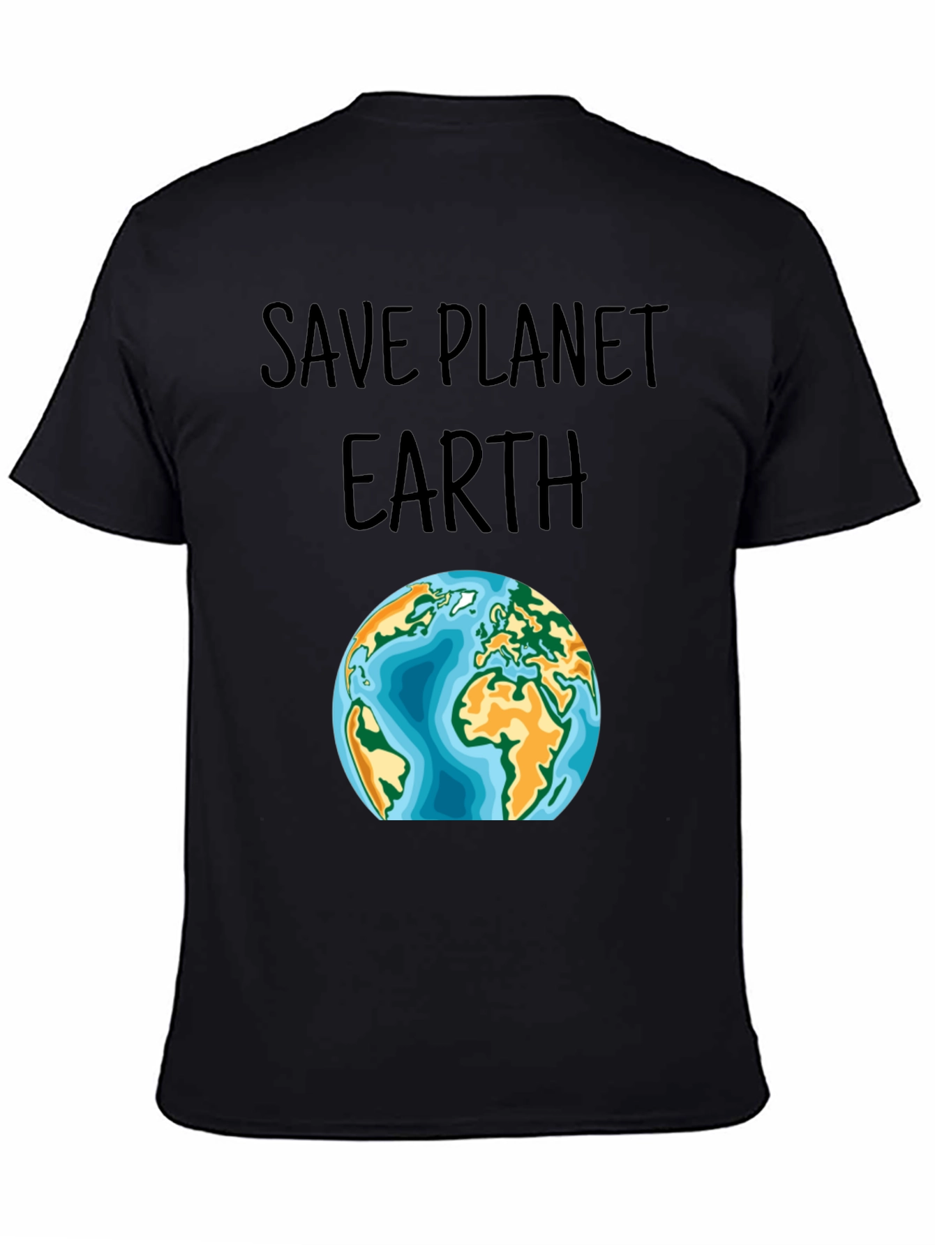 Save Planet Earth Graphic T-Shirt - Black