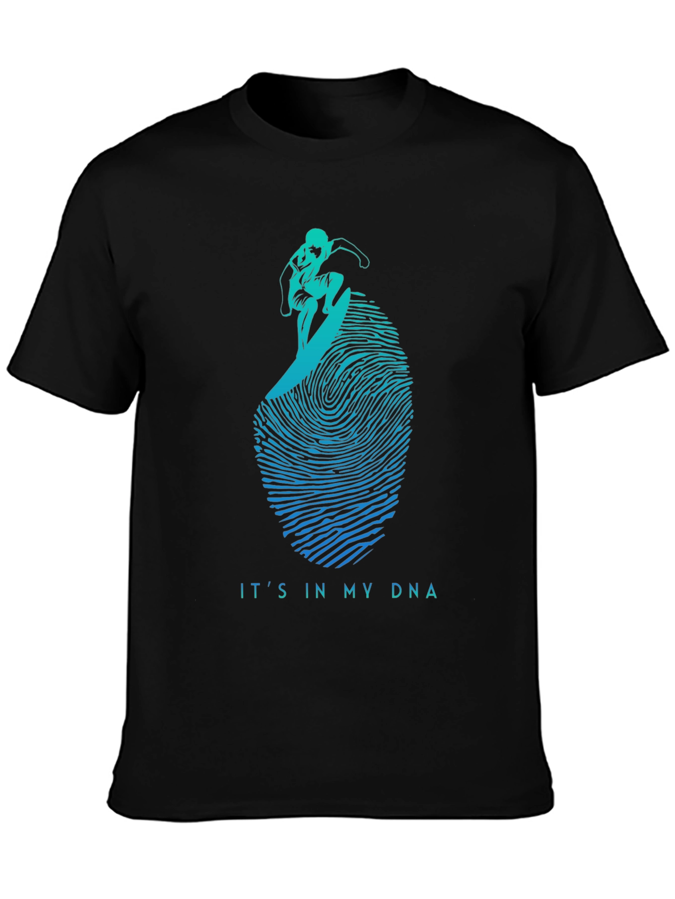Surfing DNA Graphic Tee - Black Cotton Shirt