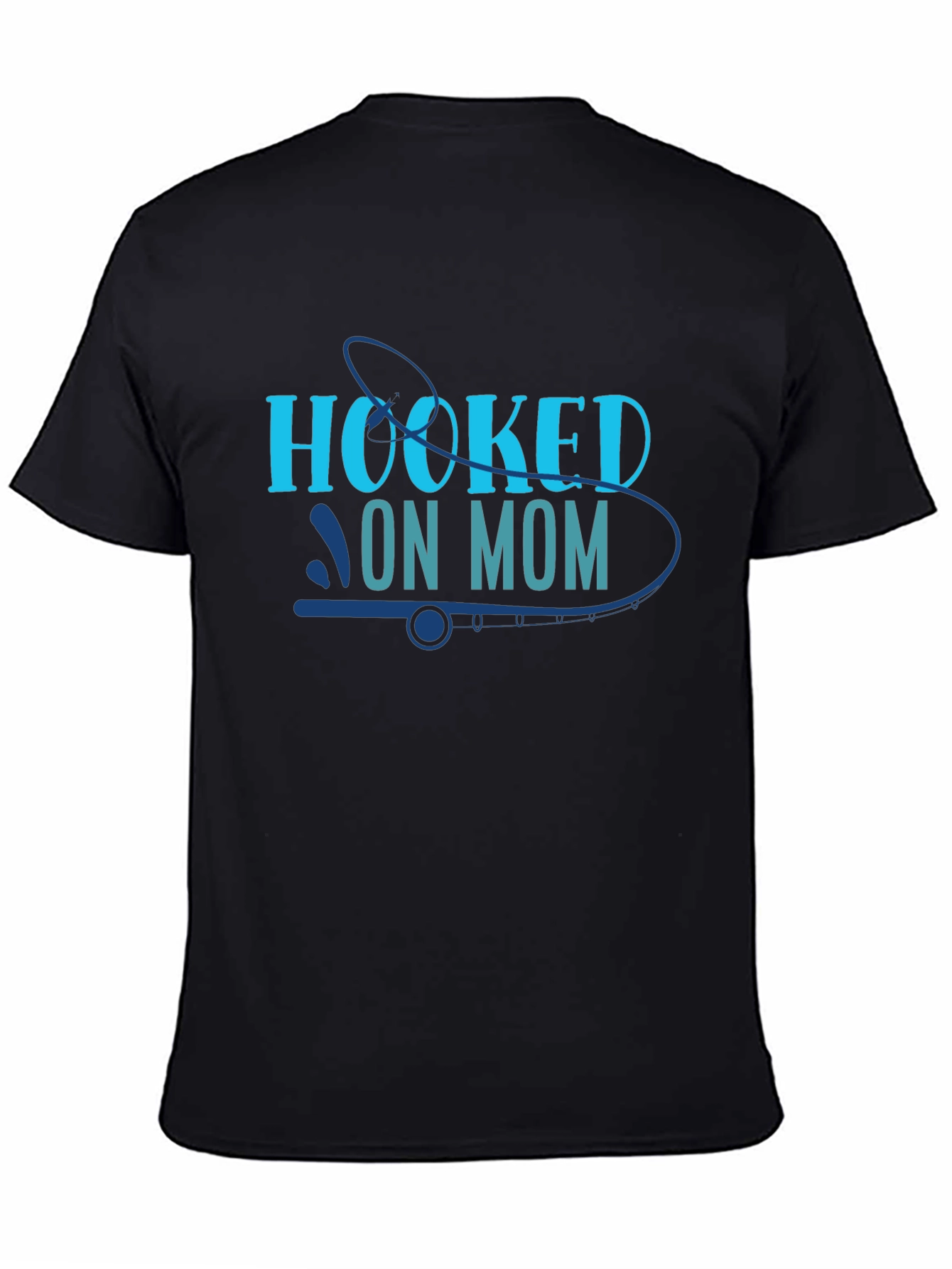 Hooked on Mom Black T-Shirt