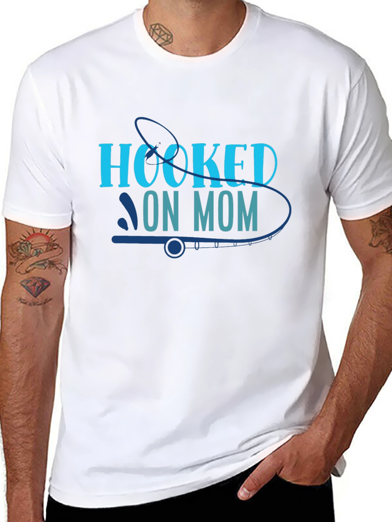 Hooked on Mom Black T-Shirt