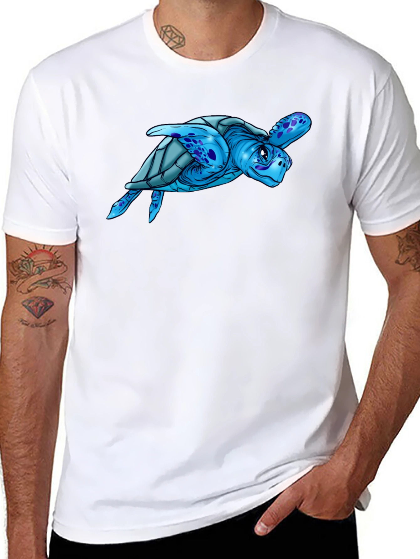 Blue Turtle Graphic T-Shirt - Ocean Lover Tee