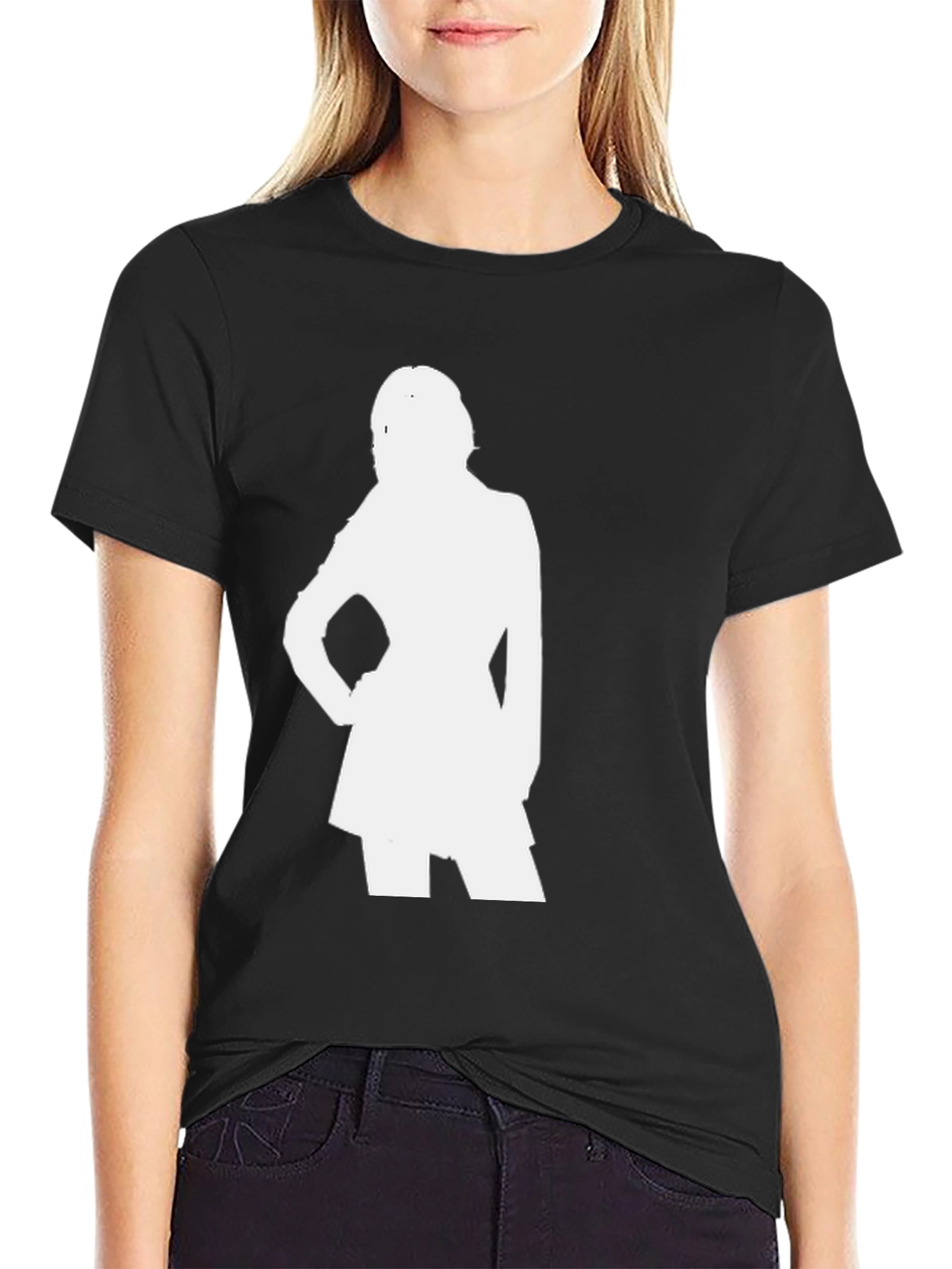 Silhouette Graphic Tee - Stylish Black Cotton T-Shirt