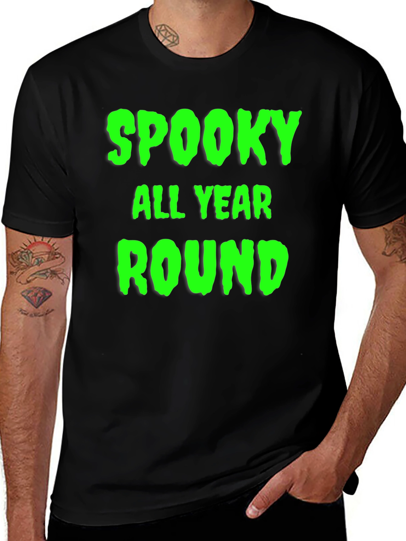 Spooky All Year Round Graphic Tee - Black T-Shirt