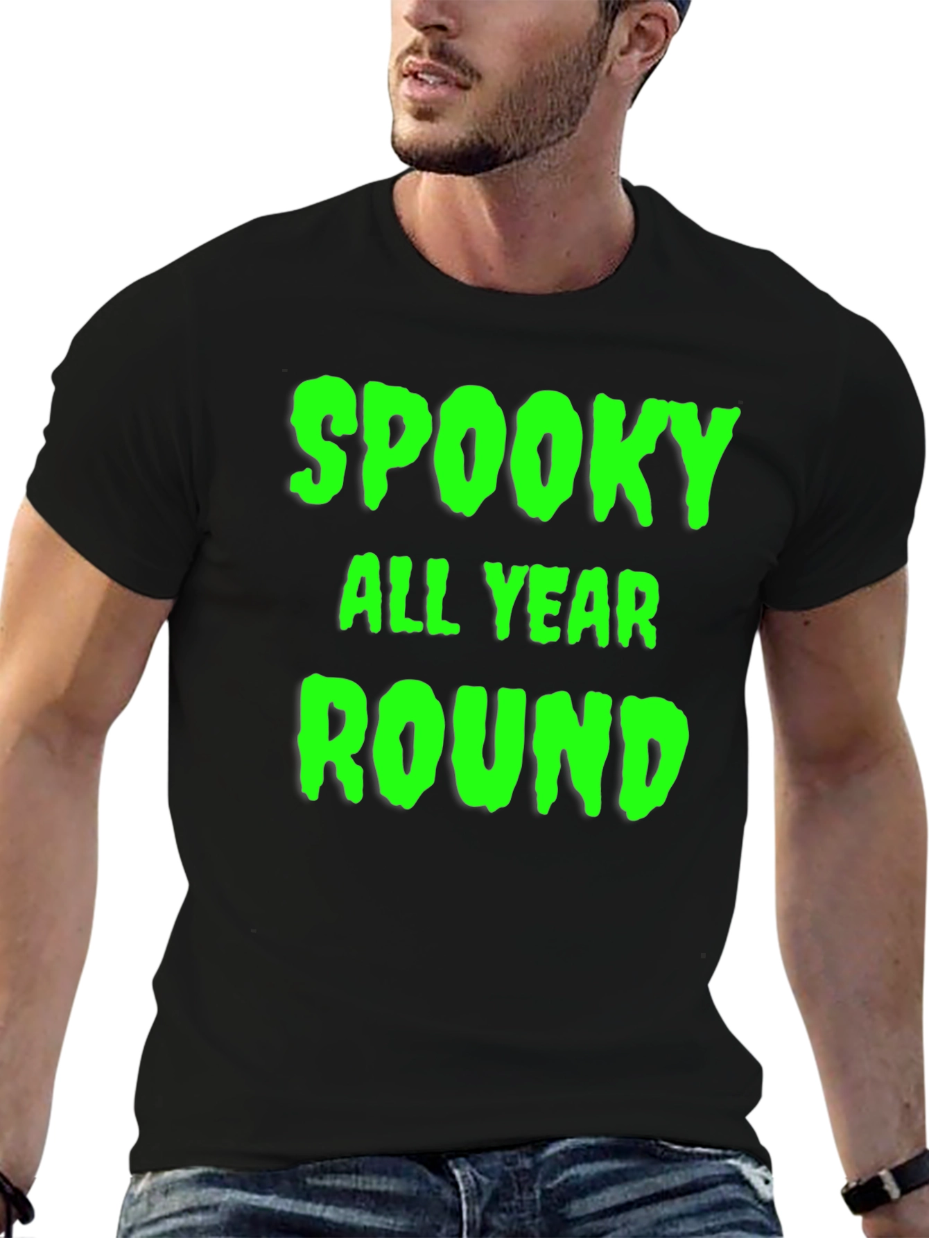 Spooky All Year Round Graphic Tee - Black T-Shirt