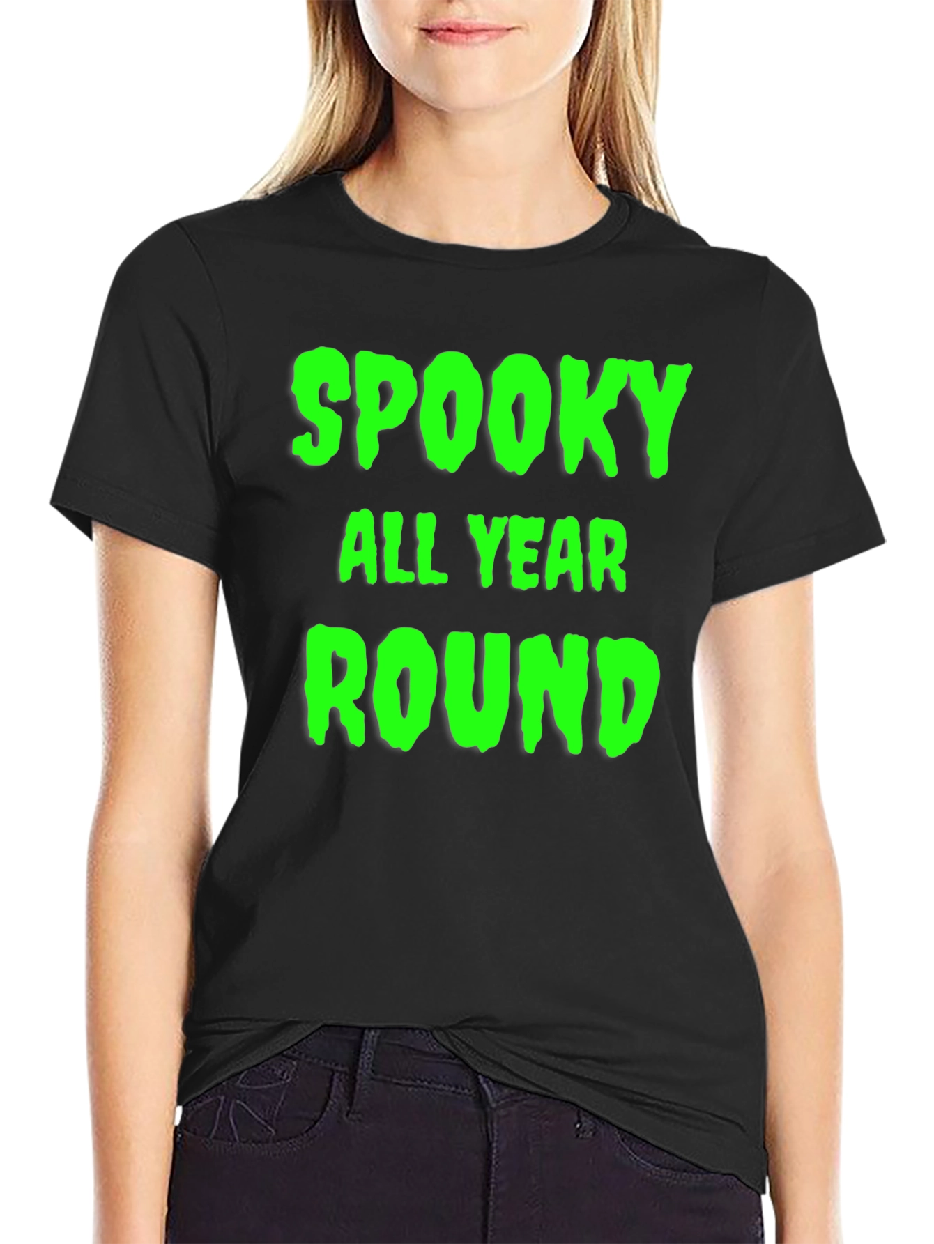 Spooky All Year Round Graphic Tee - Black T-Shirt