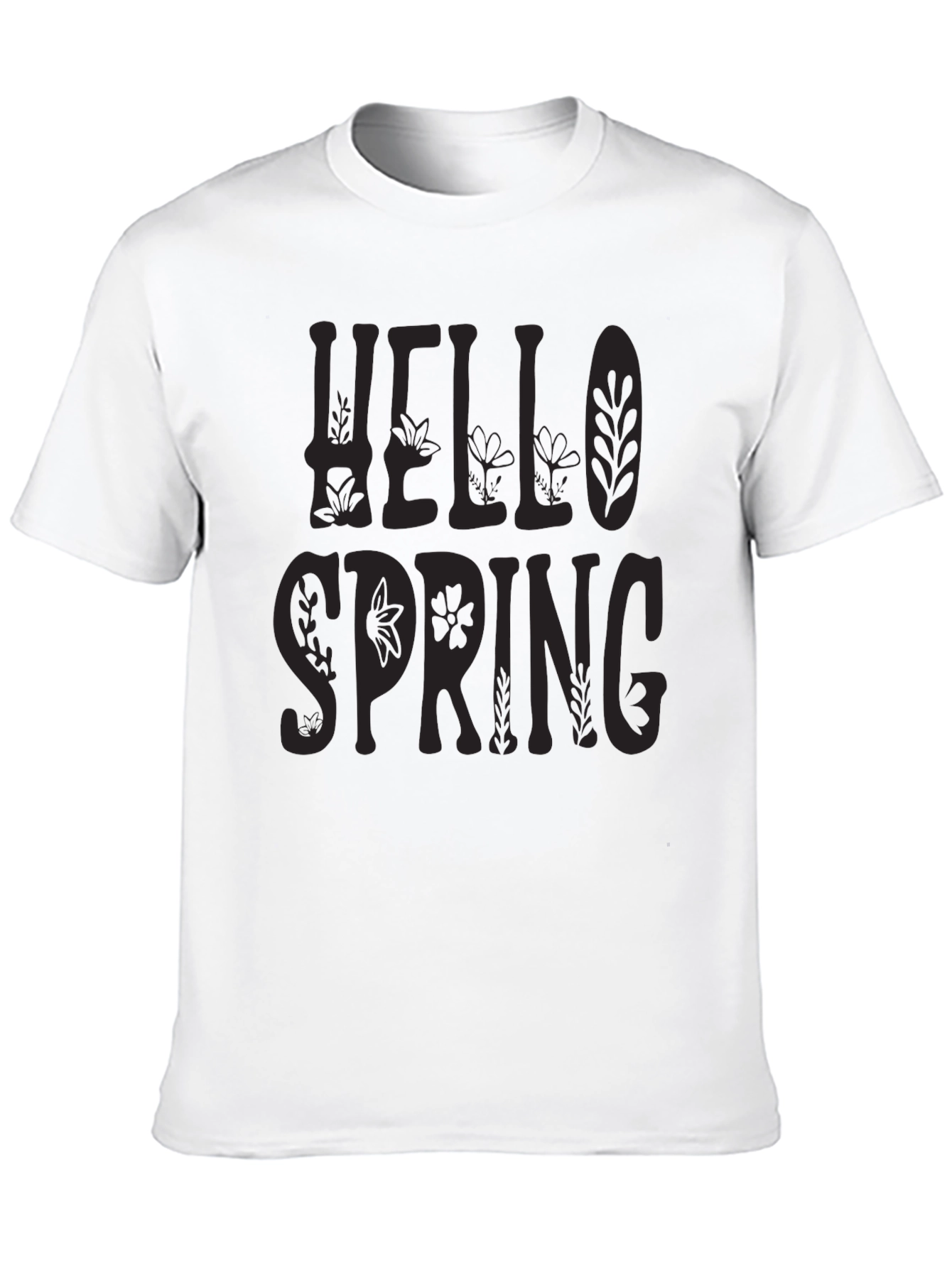Hello Spring Graphic Tee - Black