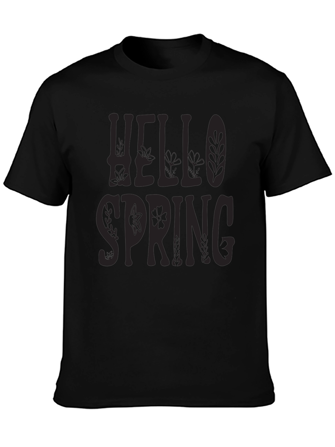 Hello Spring Graphic Tee - Black