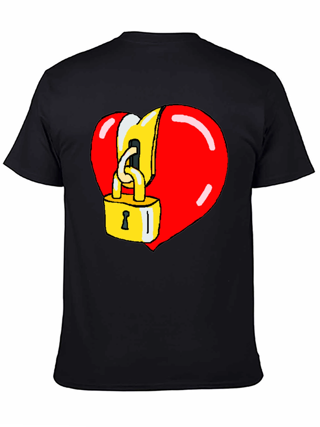 Heart Lock Graphic Tee - Cool Novelty Design