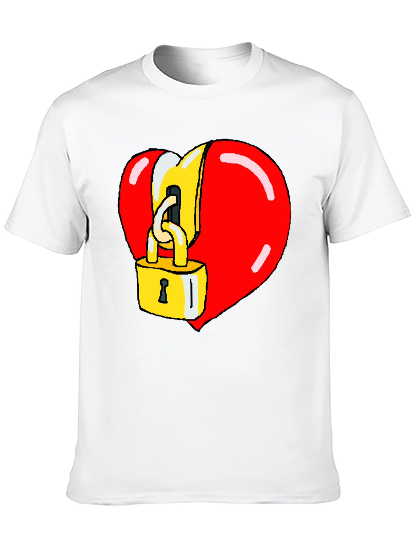Heart Lock Graphic Tee - Cool Novelty Design