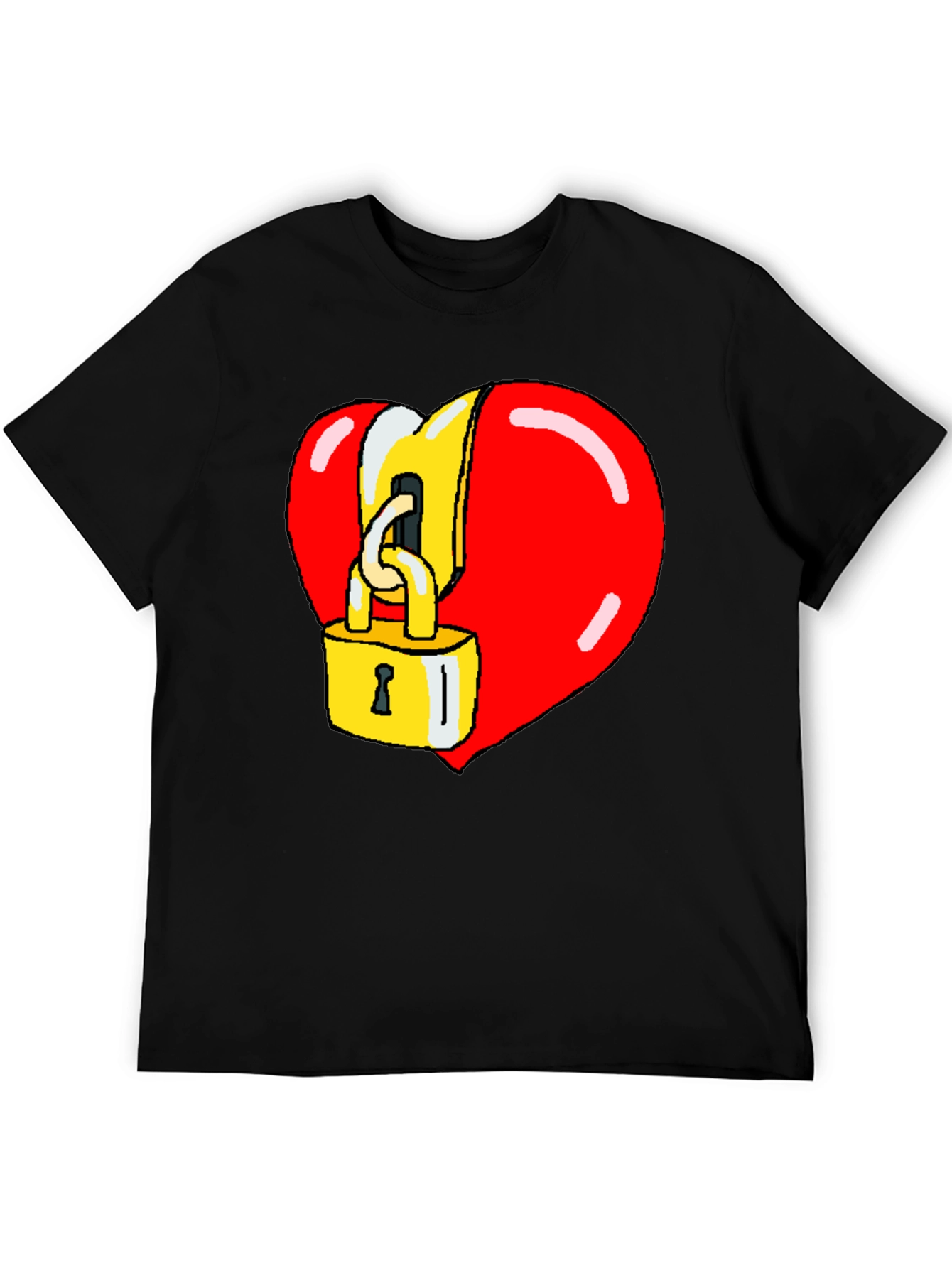 Heart Lock Graphic Tee - Cool Novelty Design