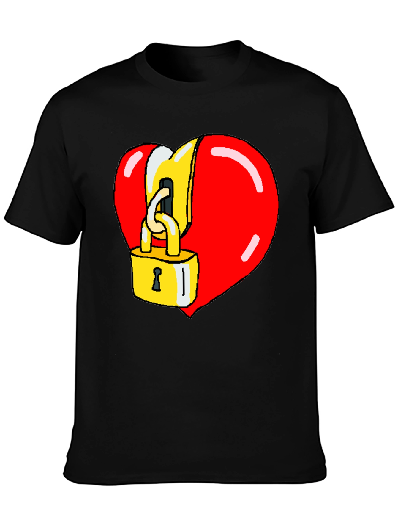 Heart Lock Graphic Tee - Cool Novelty Design