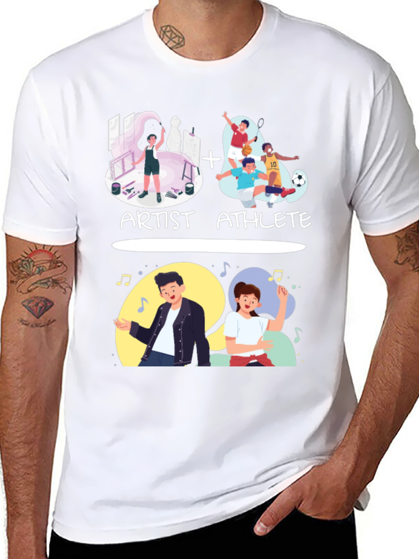 Artist Athlete Graphic Tee - Unique Hobby Fusion Shirt