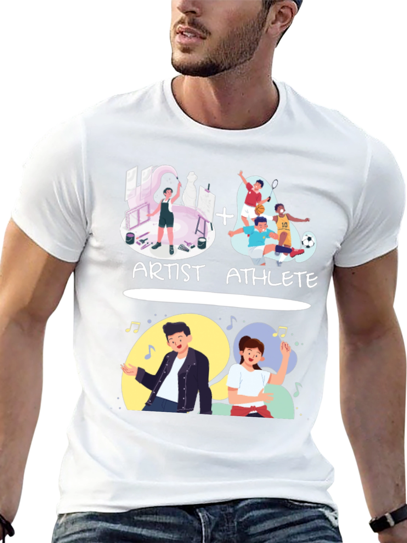 Artist Athlete Graphic Tee - Unique Hobby Fusion Shirt