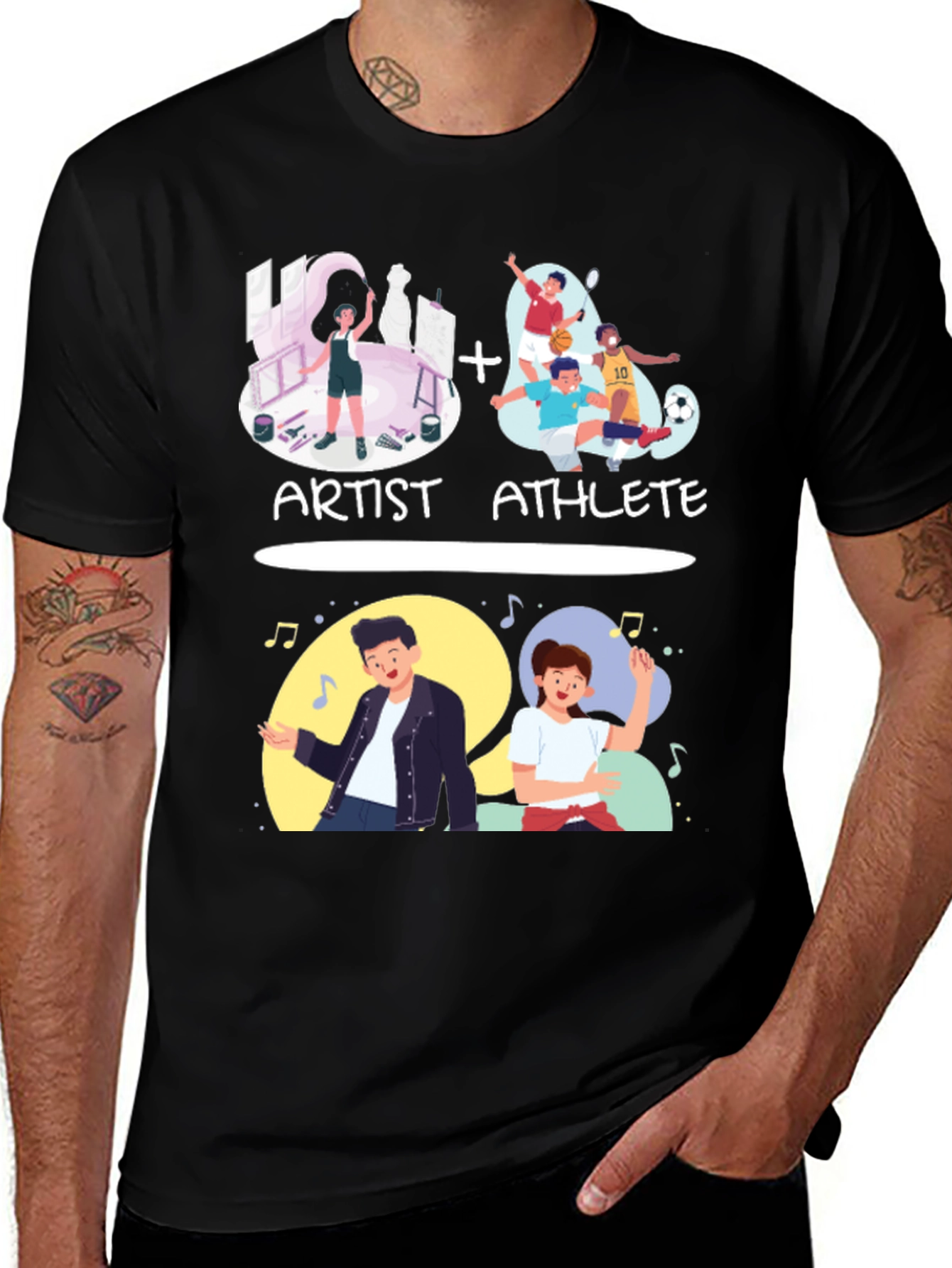 Artist Athlete Graphic Tee - Unique Hobby Fusion Shirt