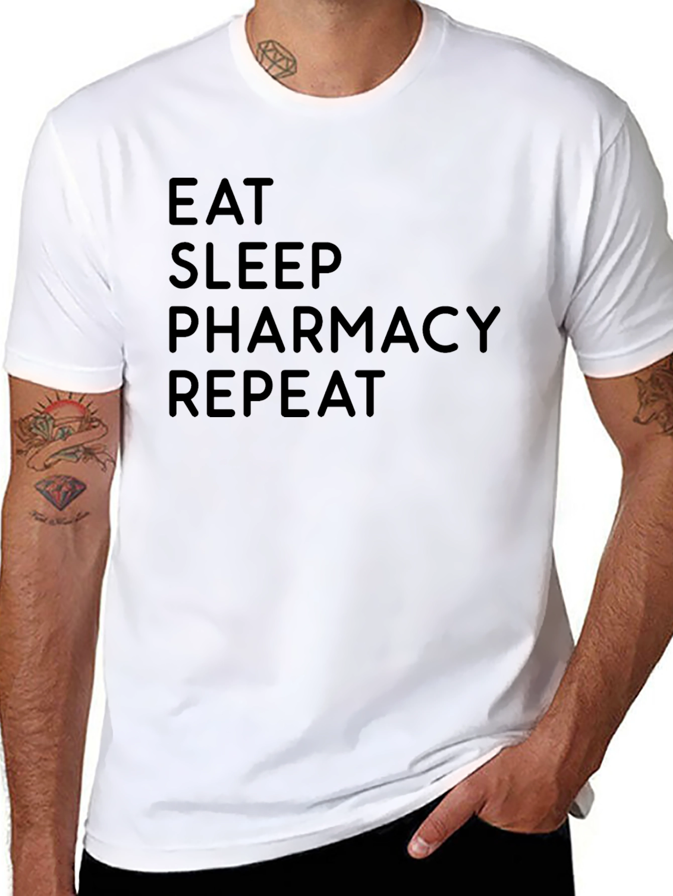 Eat Sleep Pharmacy Repeat Black T-Shirt