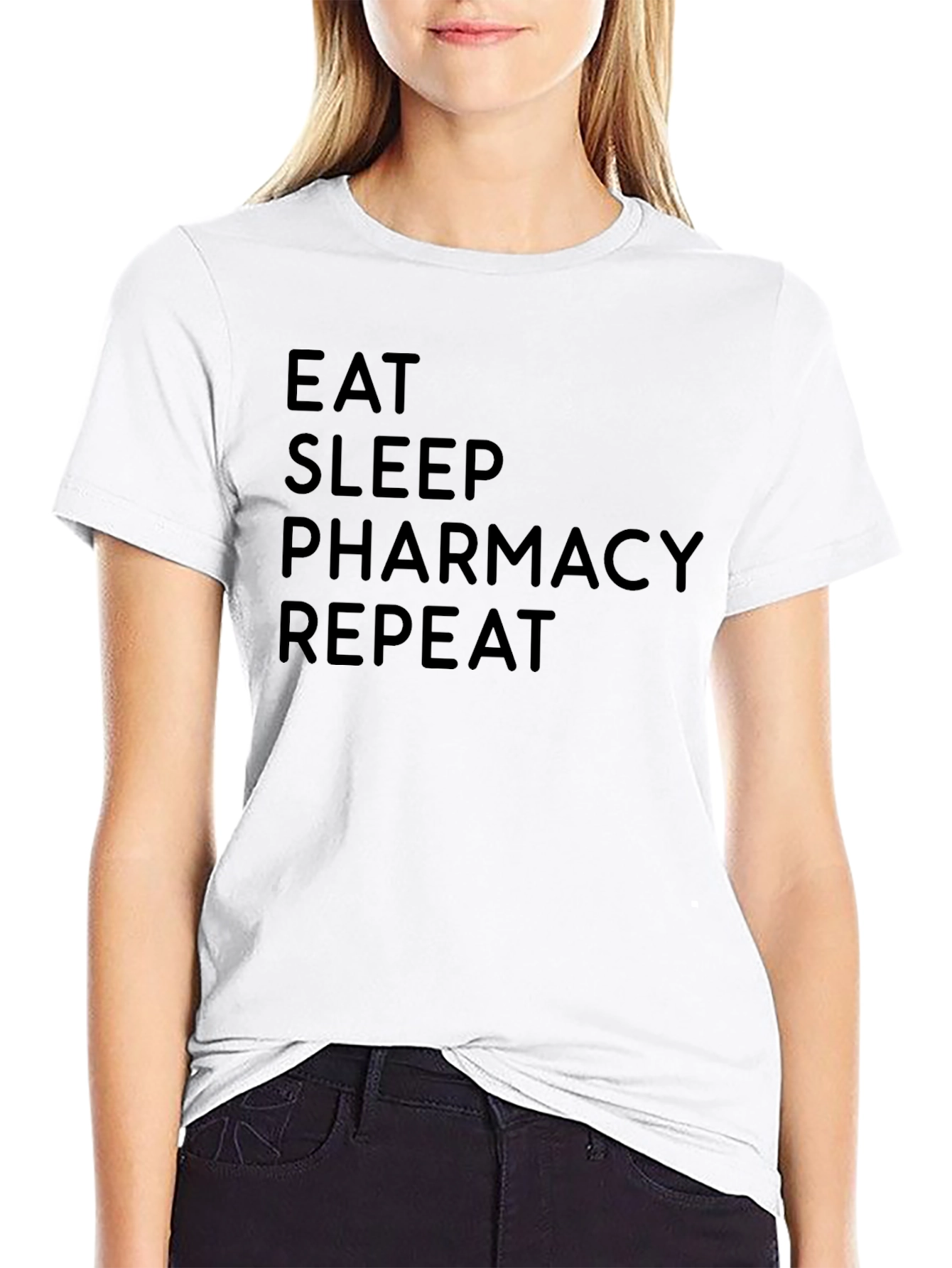 Eat Sleep Pharmacy Repeat Black T-Shirt