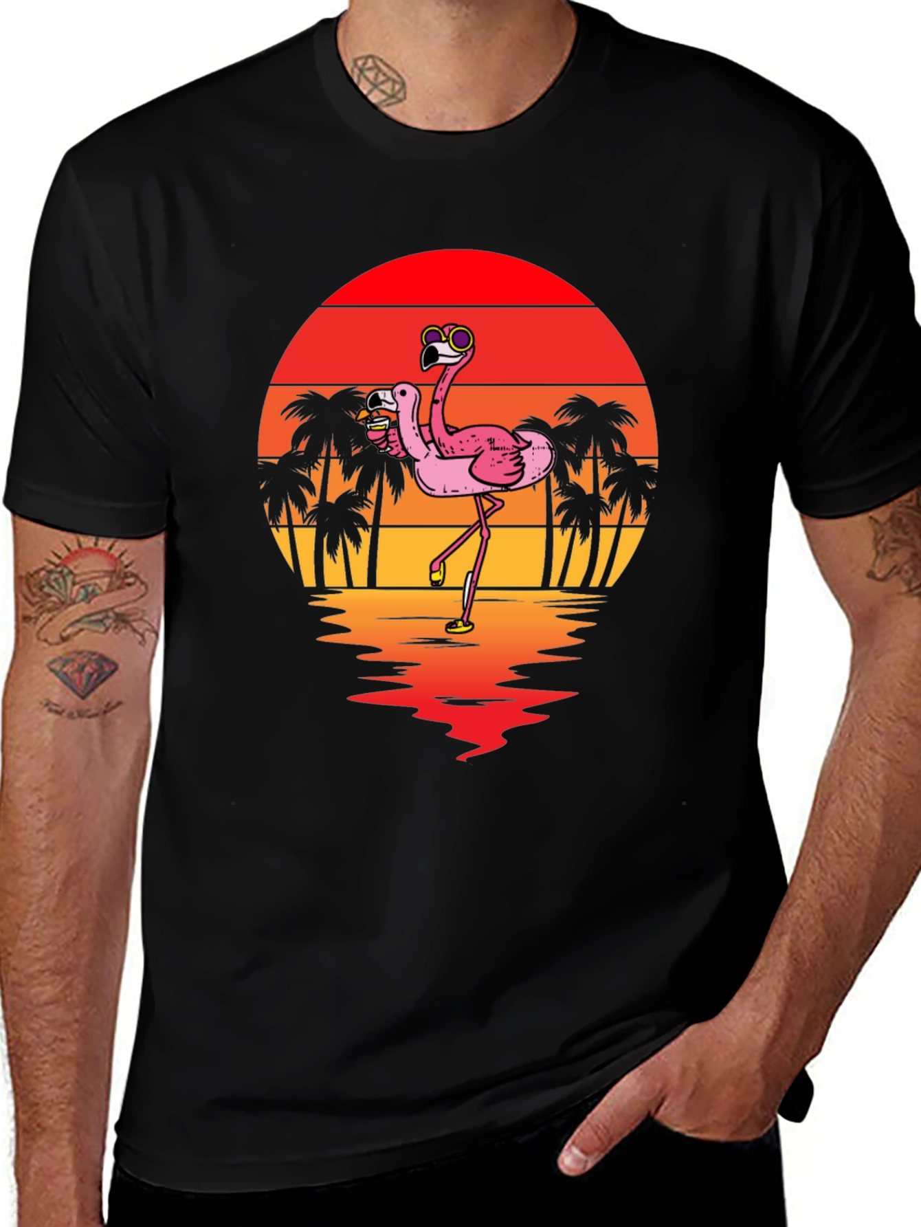 Flamingo Sunset Graphic Tee