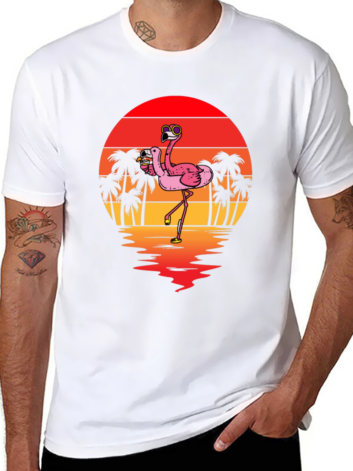 Flamingo Sunset Graphic Tee