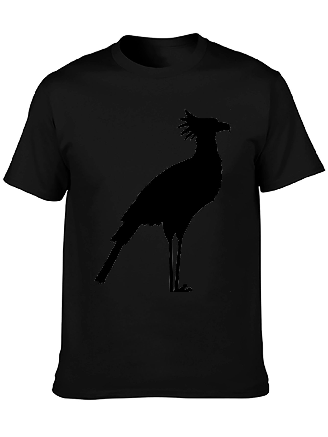 Secretary Bird Silhouette Black T-Shirt
