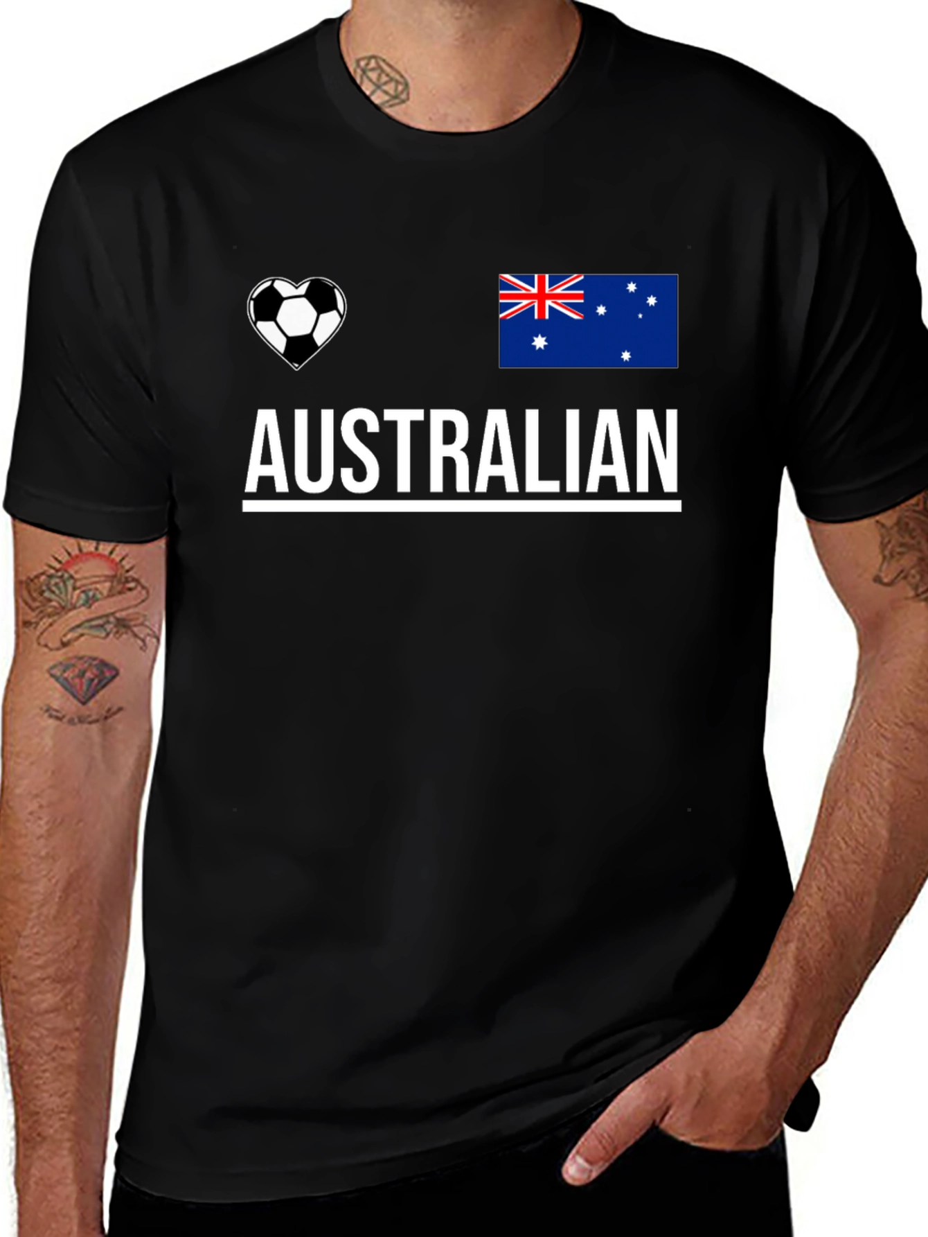 Australian Soccer Heart Flag T-Shirt