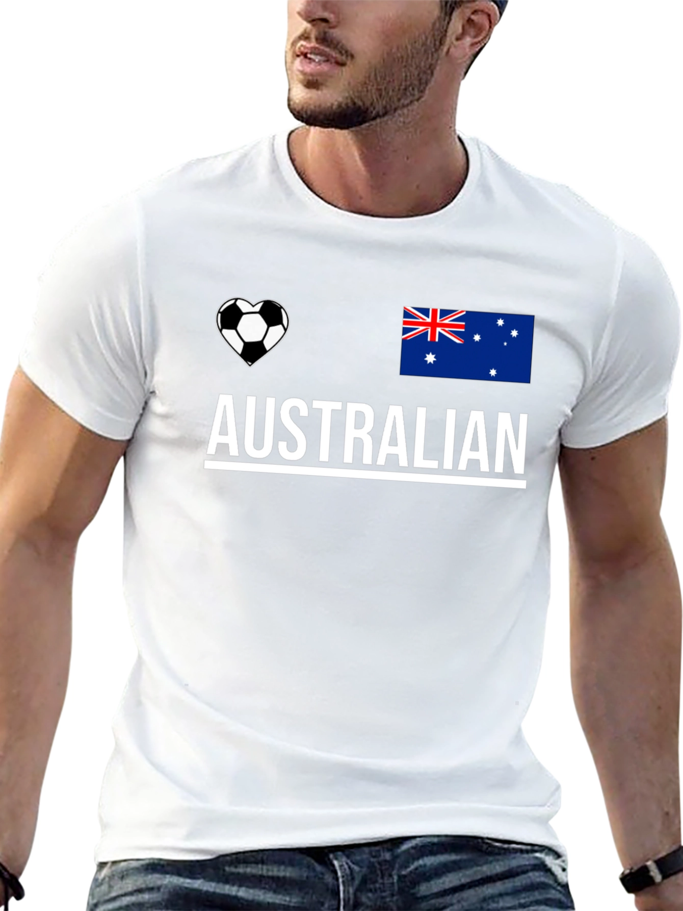 Australian Soccer Heart Flag T-Shirt