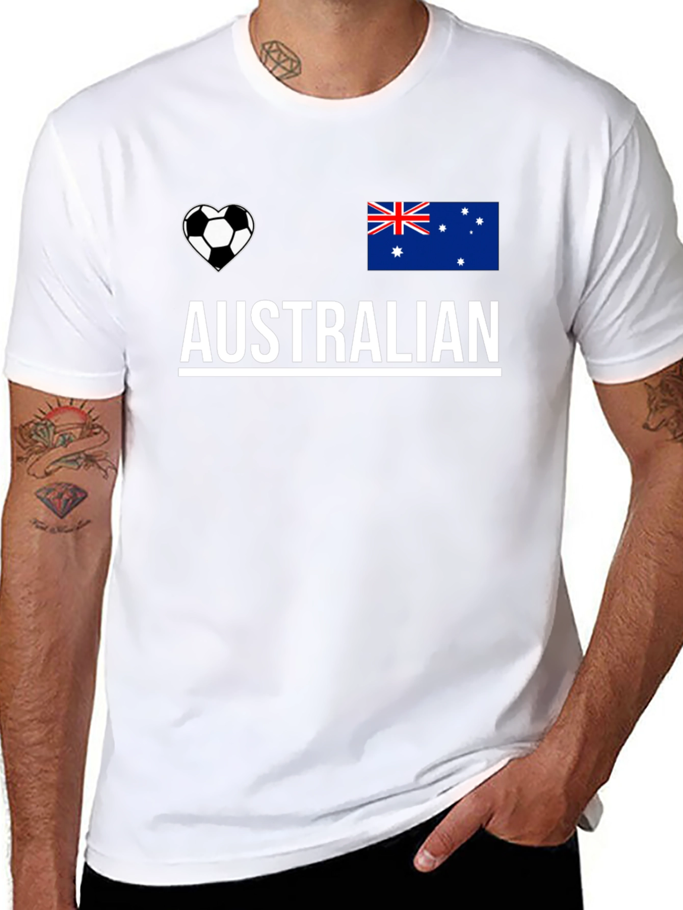Australian Soccer Heart Flag T-Shirt