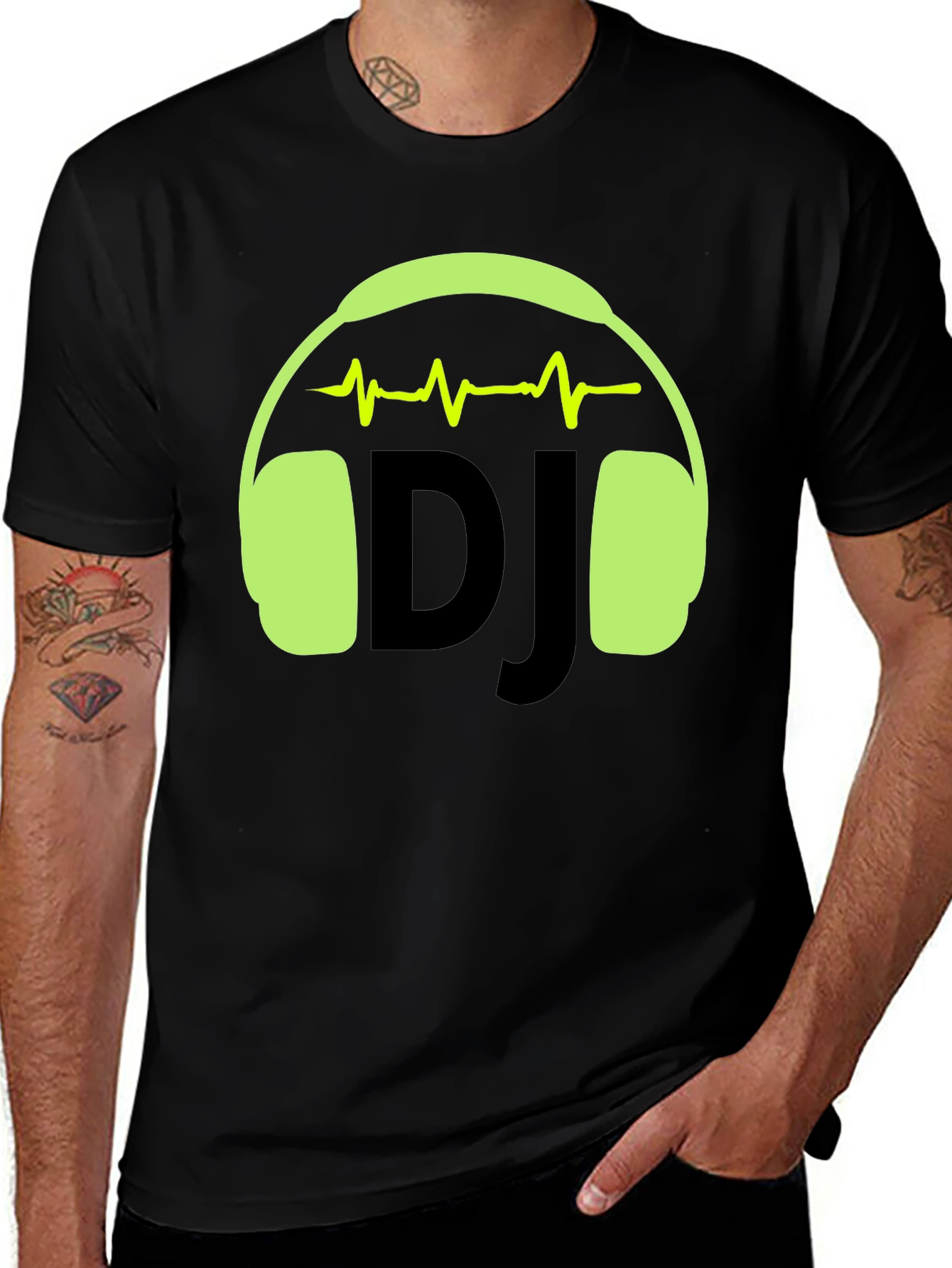 DJ Headphones Graphic Tee - Black