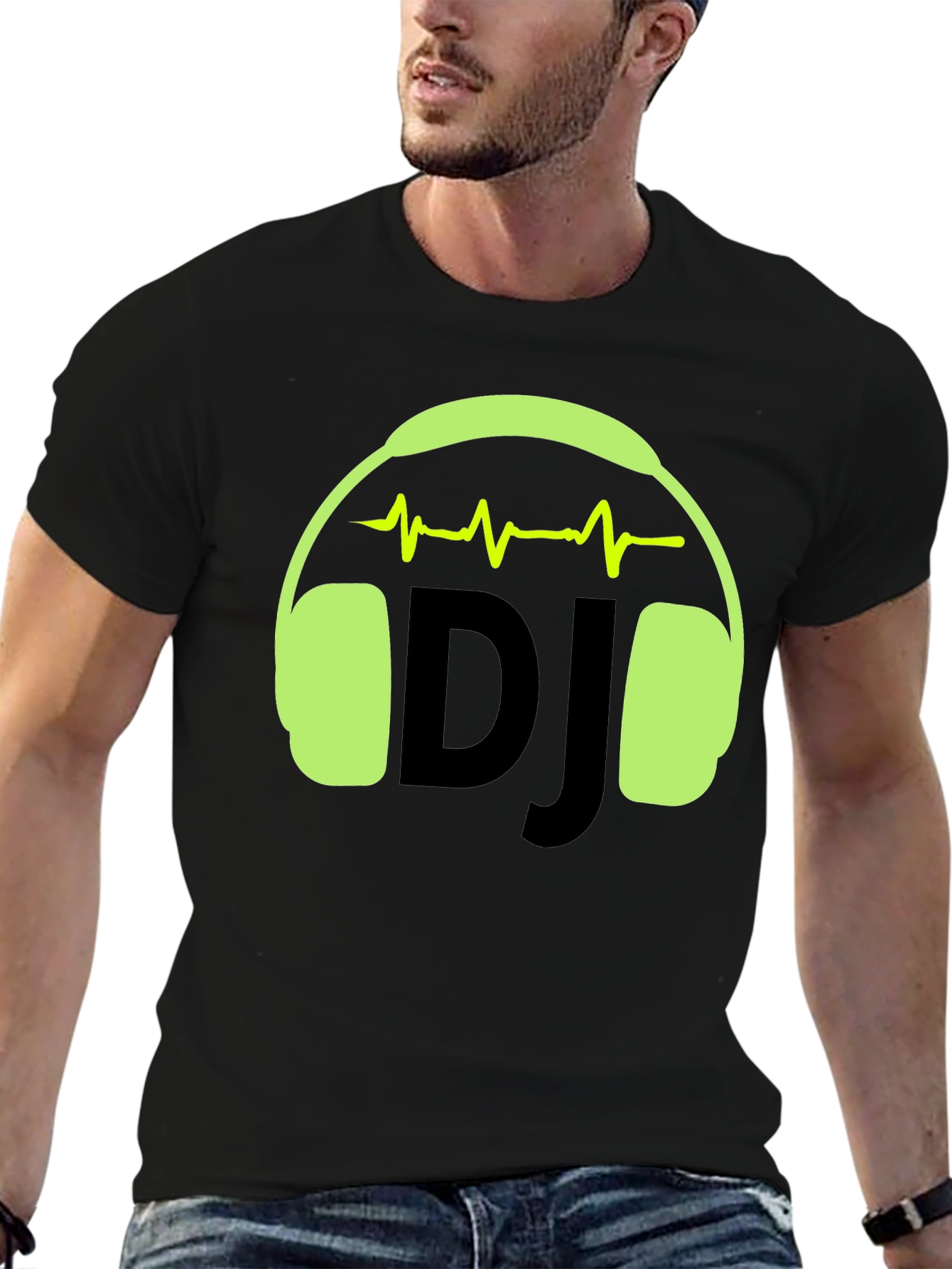 DJ Headphones Graphic Tee - Black