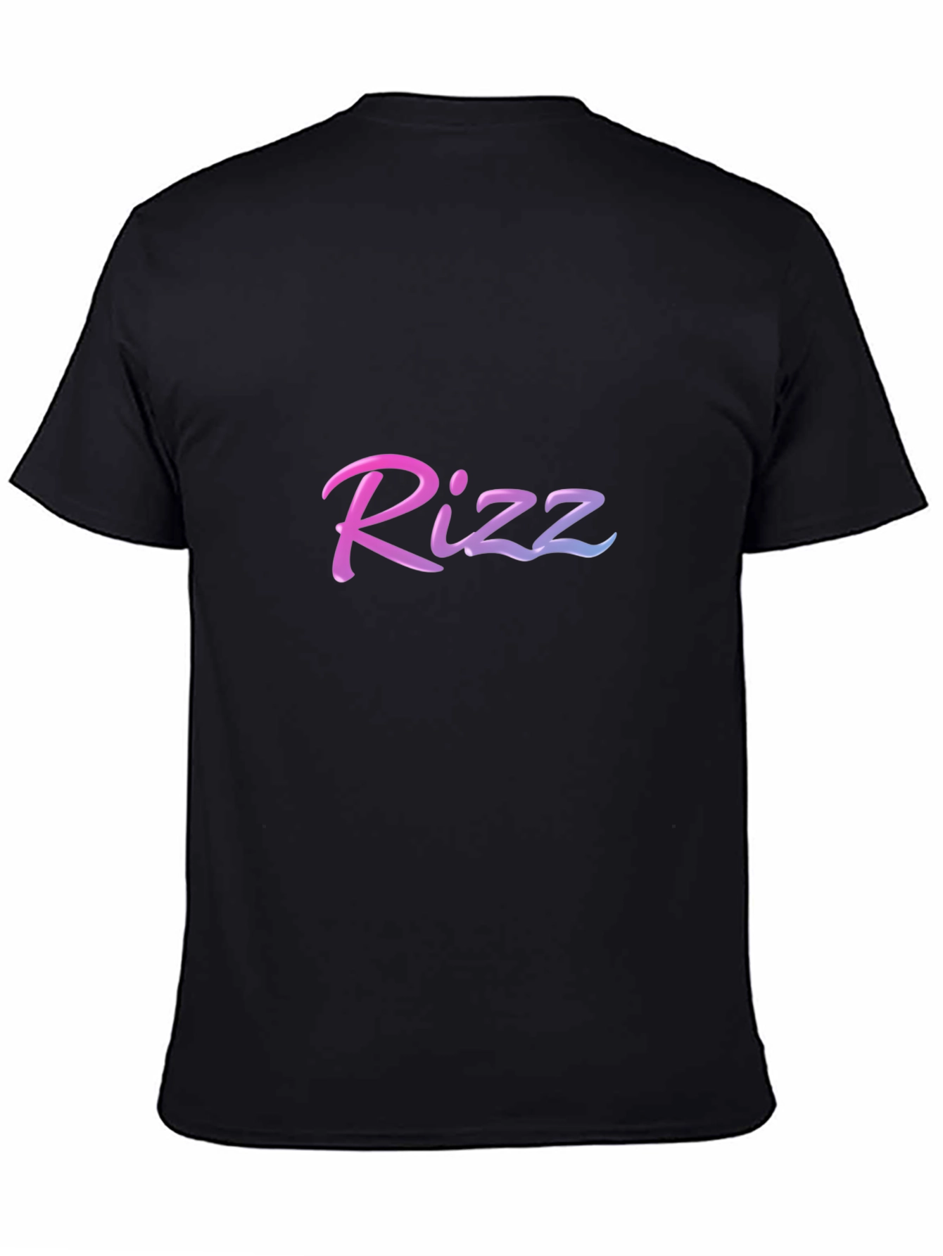 Stylish Rizz Gradient Graphic Black T-Shirt