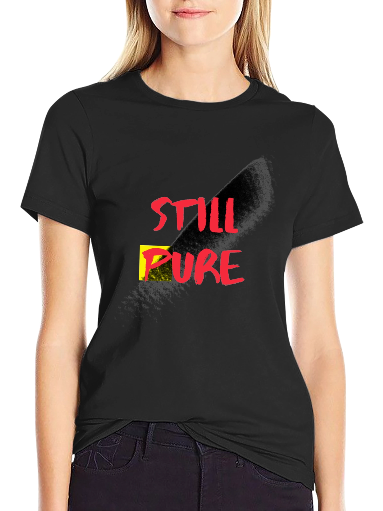 Still Pure Graphic Tee - Trendy Black T-Shirt
