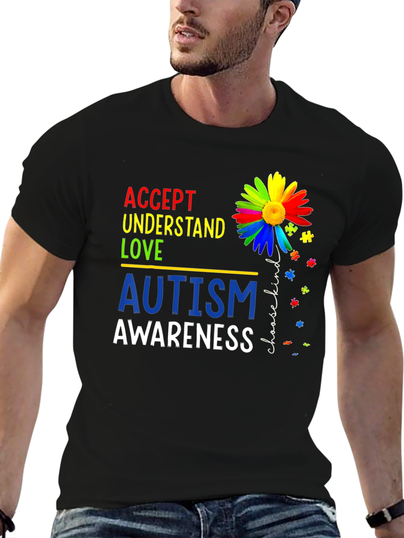 Autism Awareness T-Shirt - Accept Understand Love