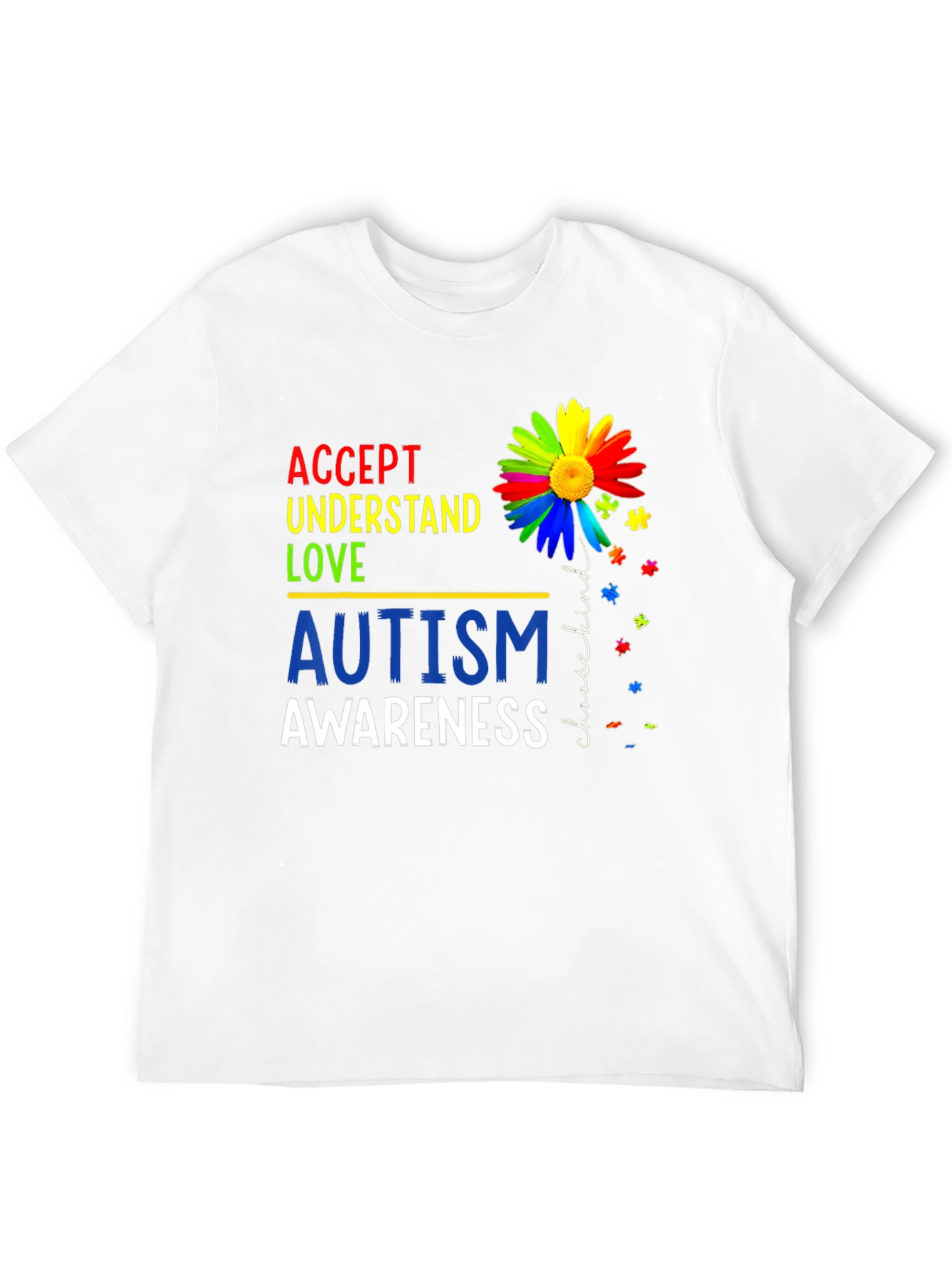 Autism Awareness T-Shirt - Accept Understand Love