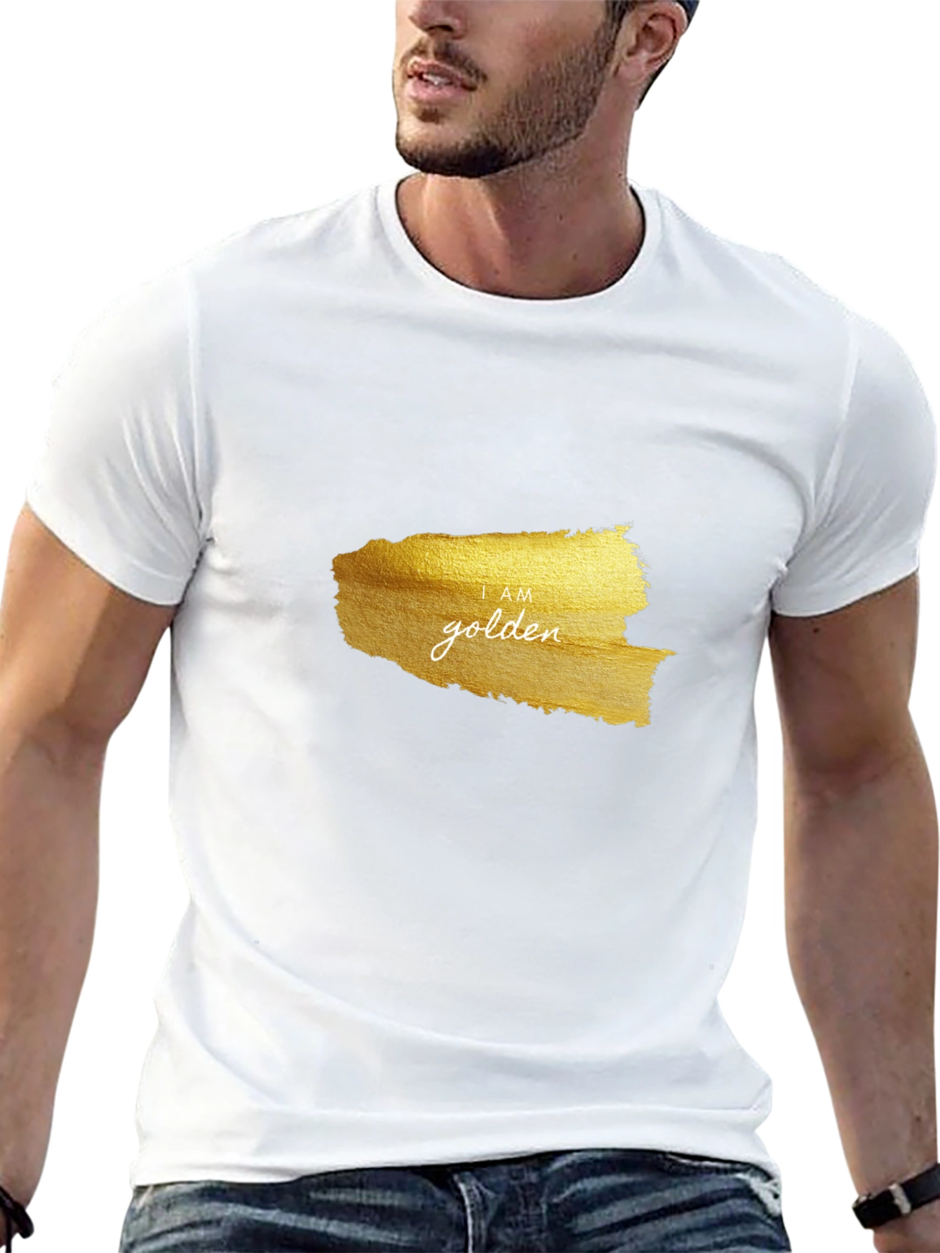 I AM Golden Graphic Black T-Shirt