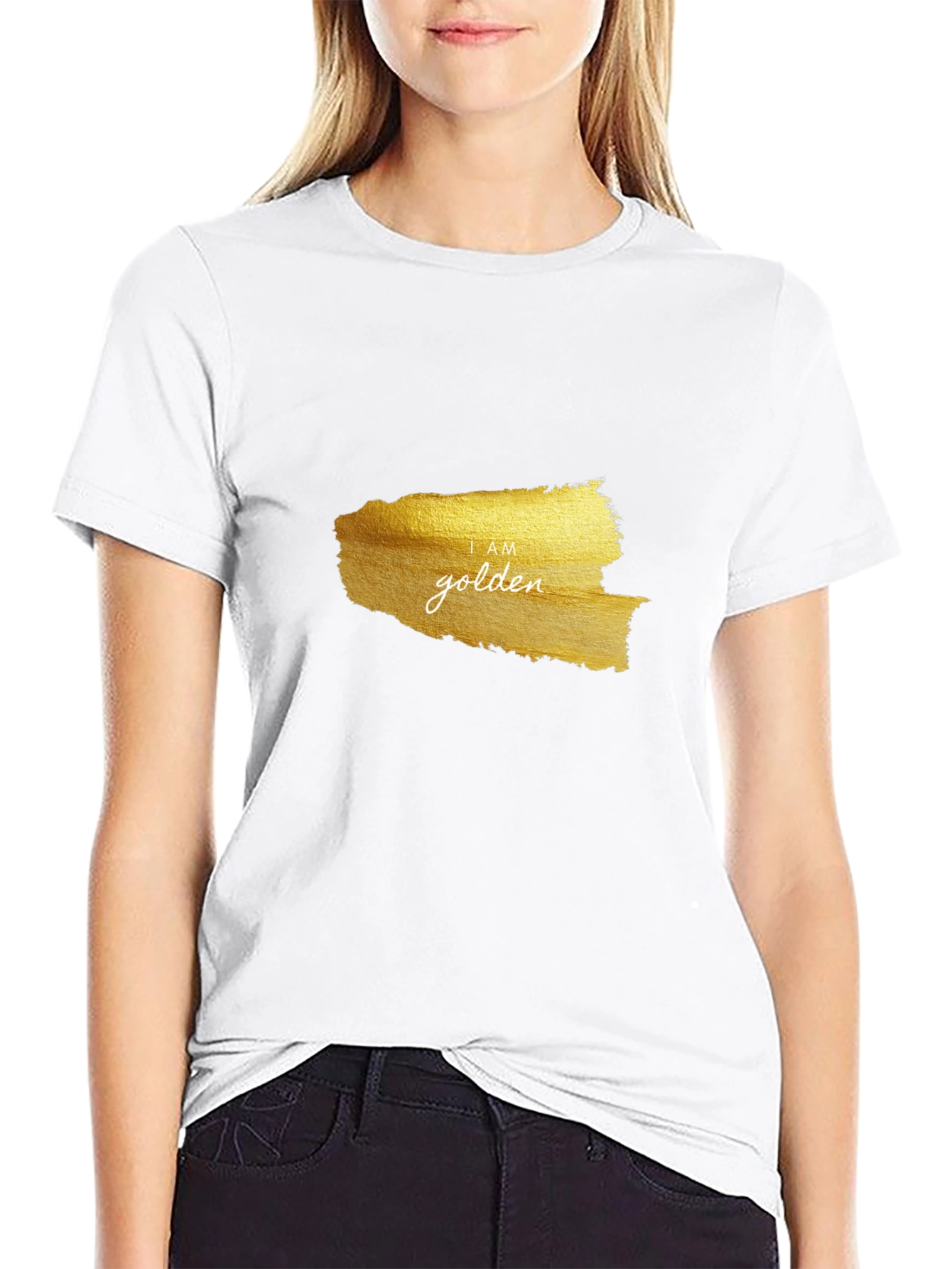 I AM Golden Graphic Black T-Shirt