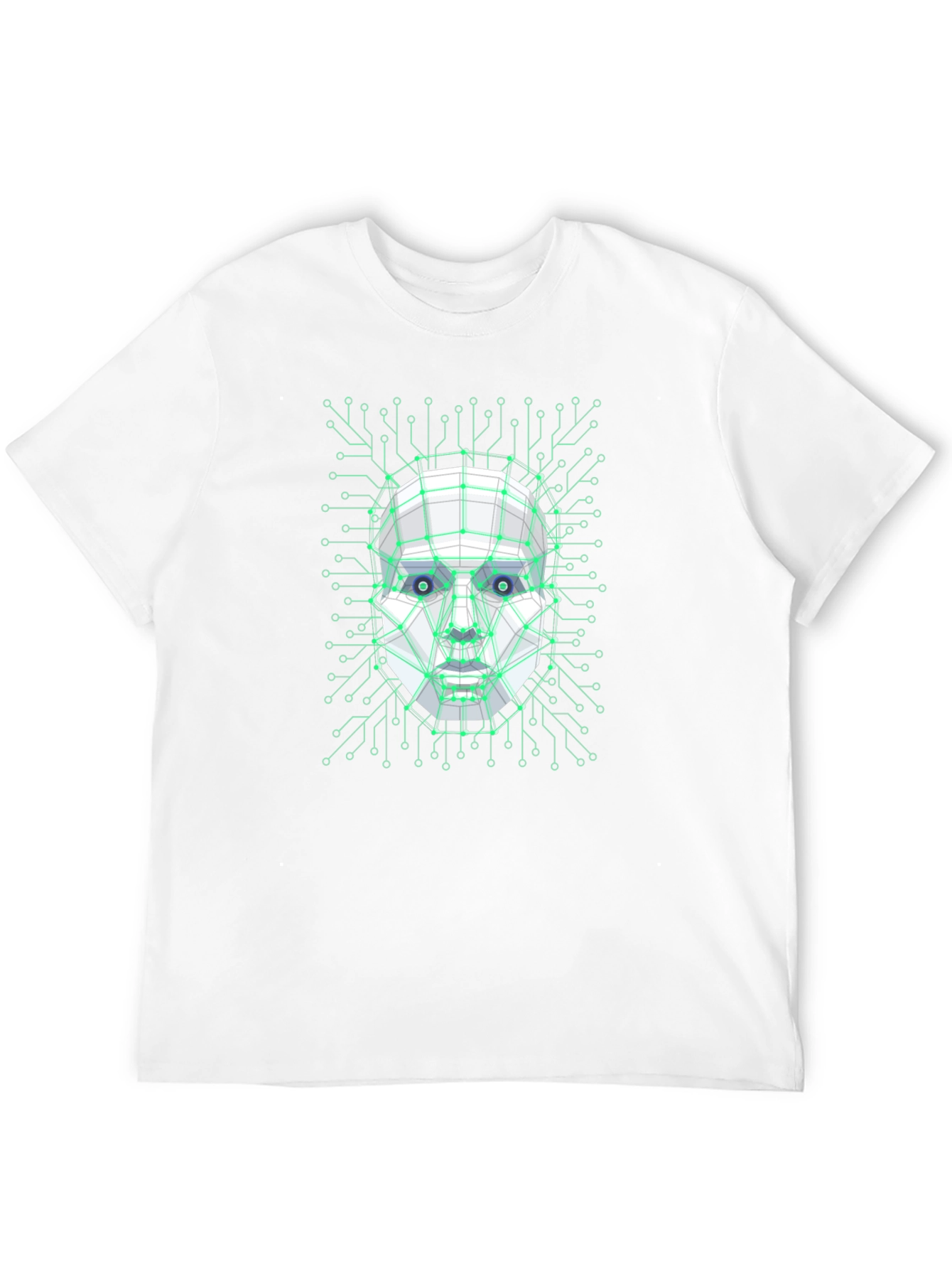 Cybernetic Face T-Shirt - Futuristic Design