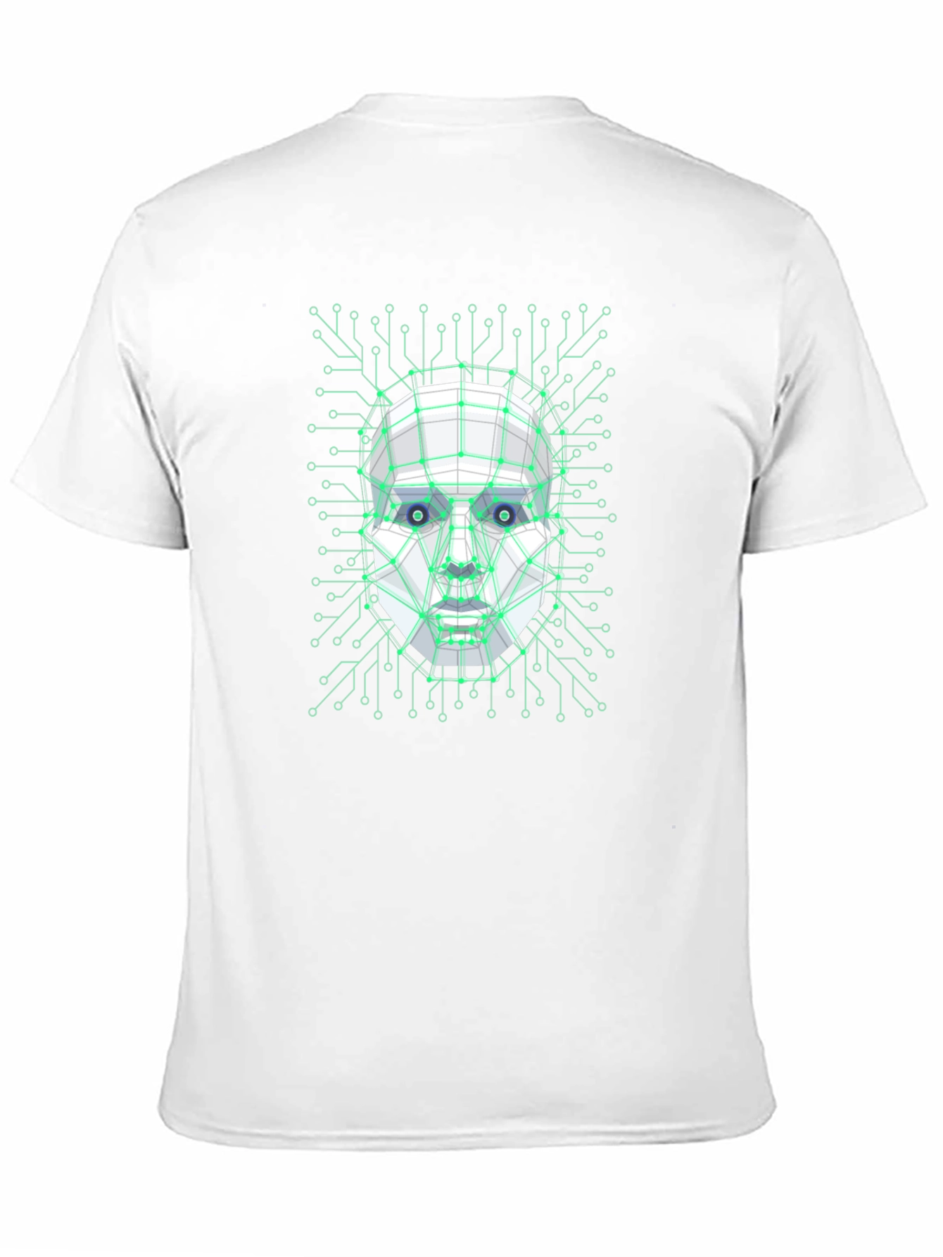 Cybernetic Face T-Shirt - Futuristic Design