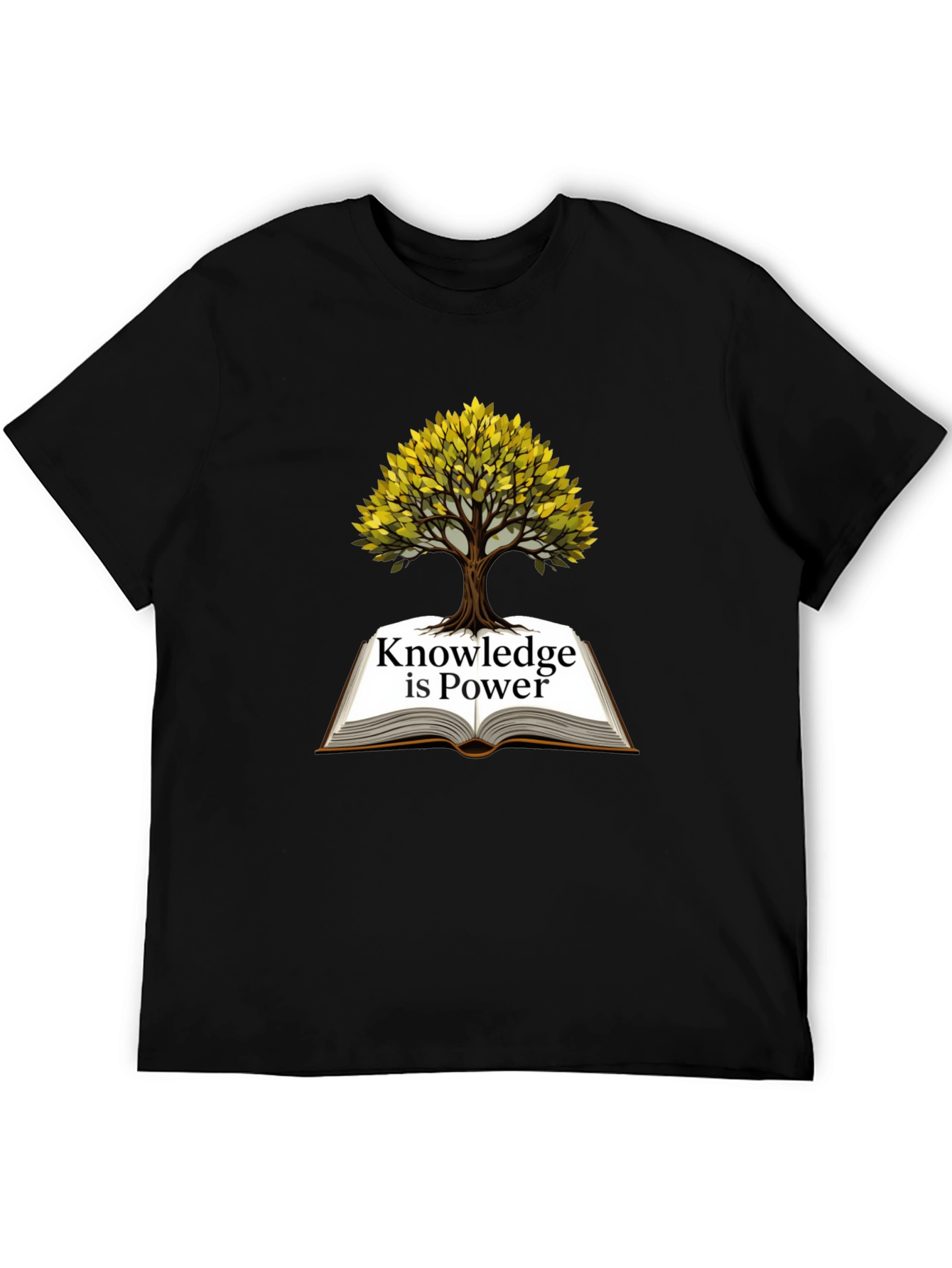 Knowledge is Power T-Shirt - Book and Tree Design