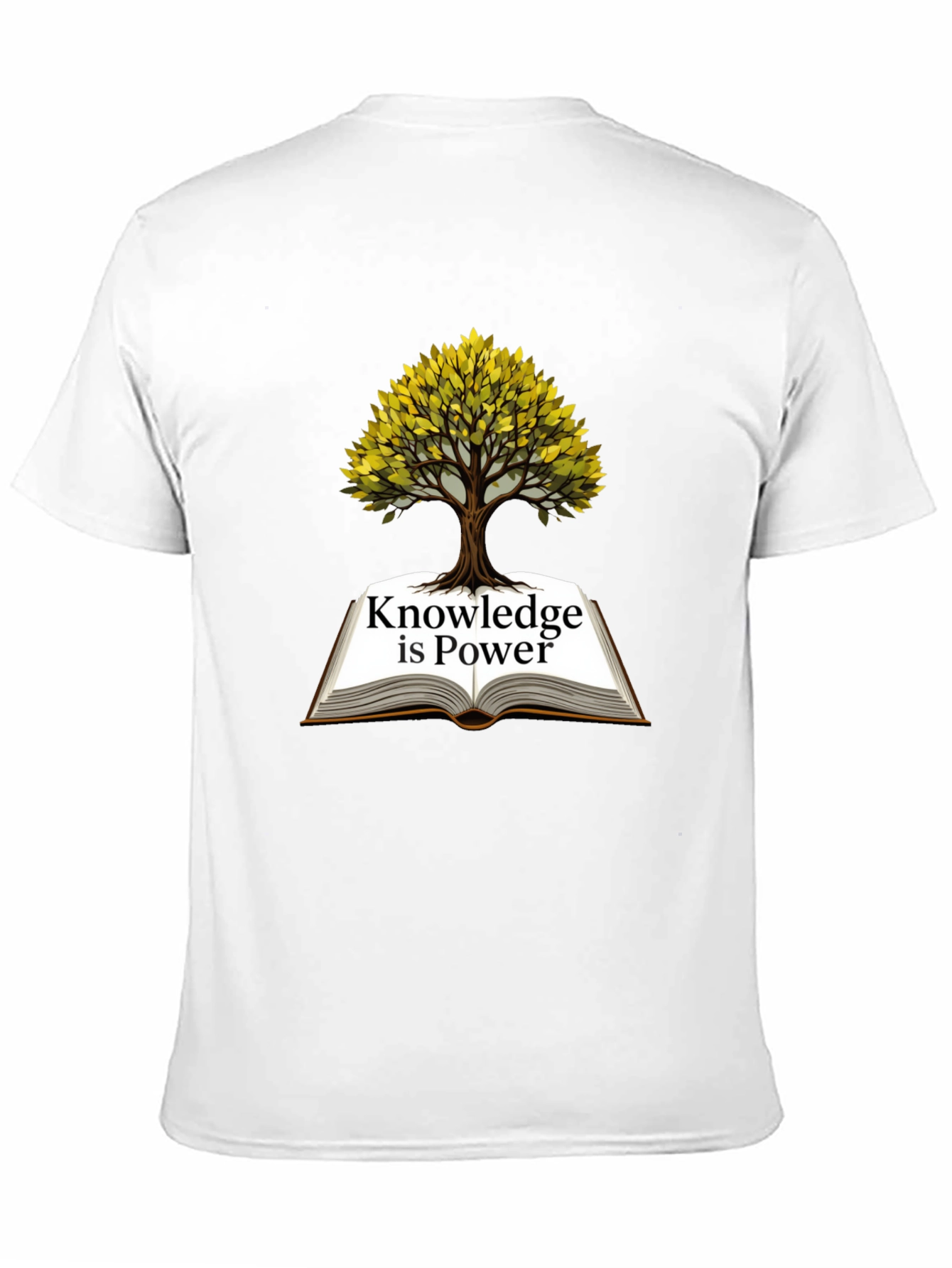 Knowledge is Power T-Shirt - Book and Tree Design