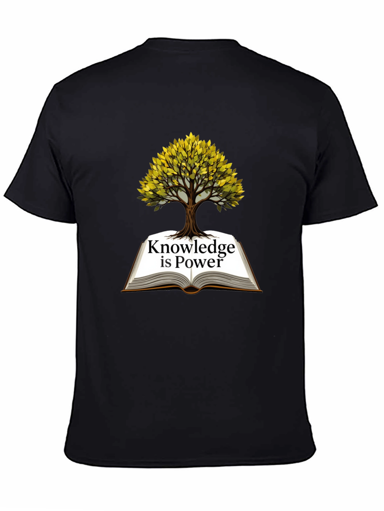 Knowledge is Power T-Shirt - Book and Tree Design