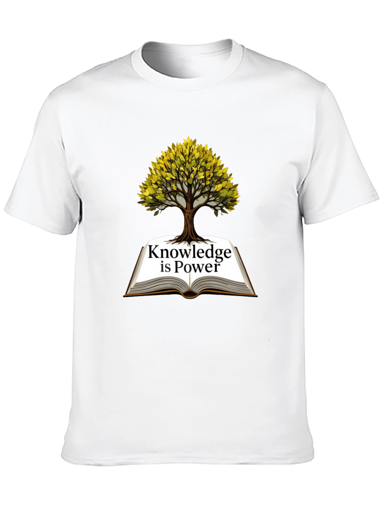 Knowledge is Power T-Shirt - Book and Tree Design