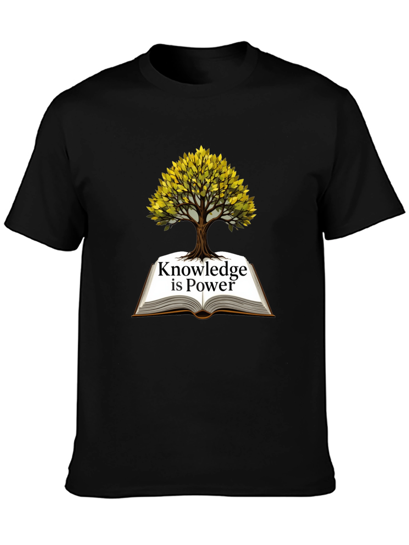 Knowledge is Power T-Shirt - Book and Tree Design