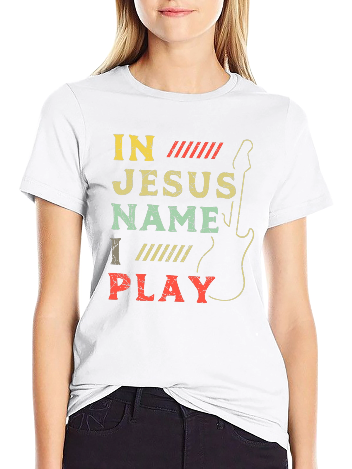 In Jesus Name I Play Guitar T-Shirt