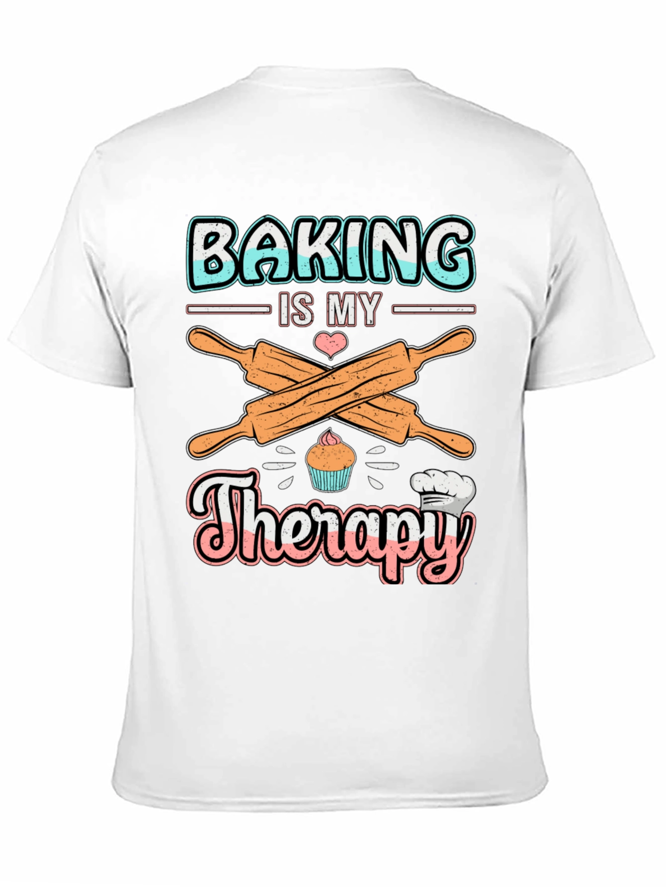 Baking is My Therapy T-Shirt: Cute Cupcake Design