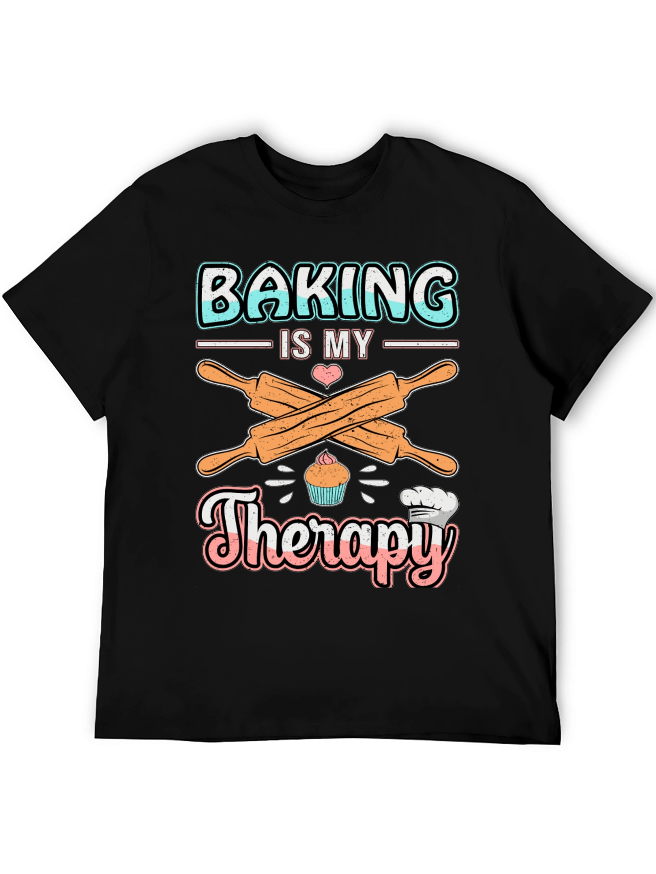 Baking is My Therapy T-Shirt: Cute Cupcake Design