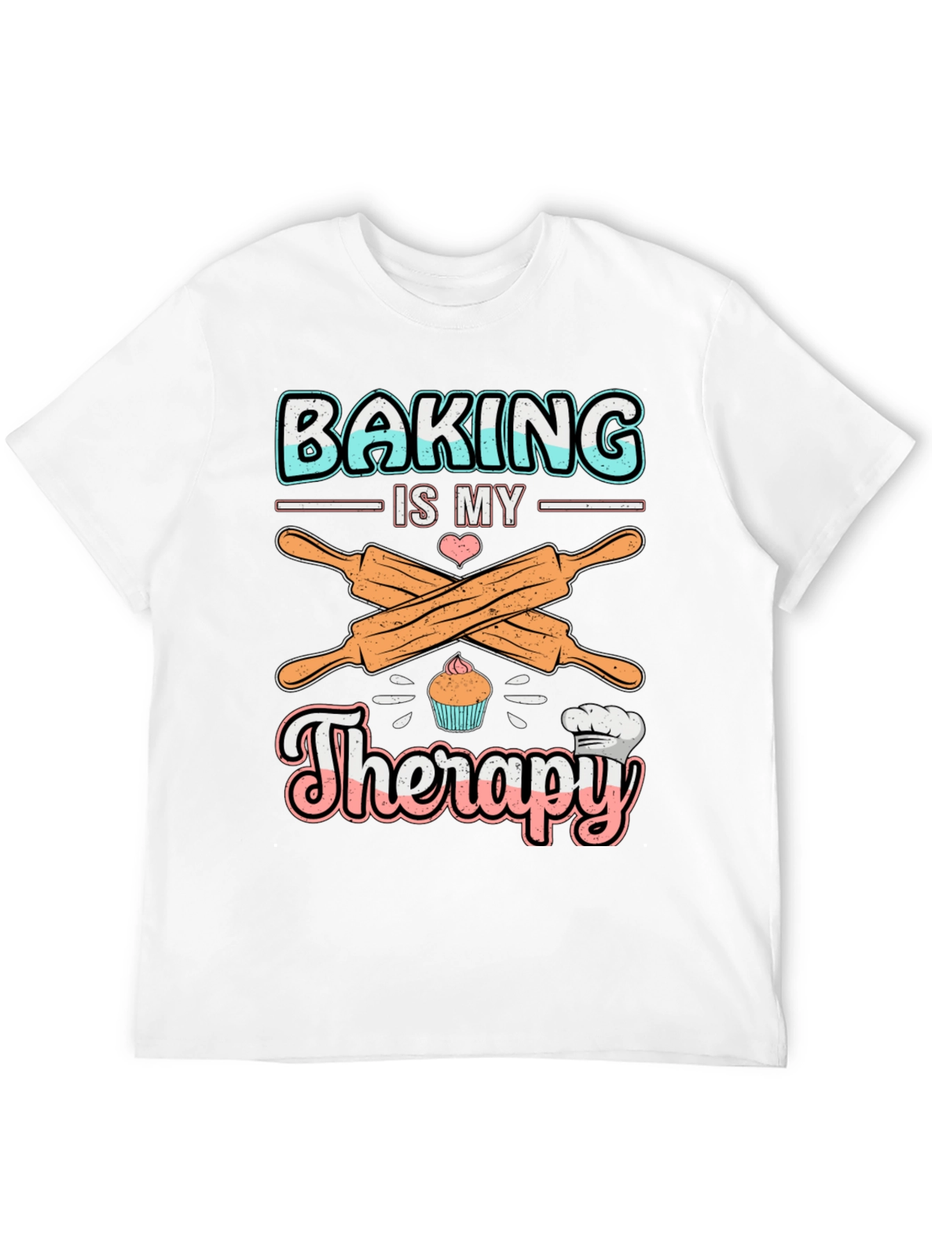 Baking is My Therapy T-Shirt: Cute Cupcake Design